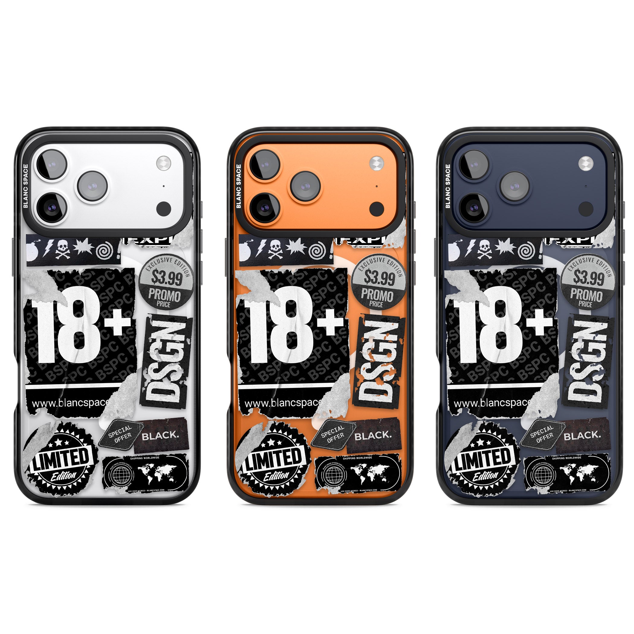 Black Sticker Mix iPhone 17 Pro Impact Pro Black Phone Case APT Impact Protection