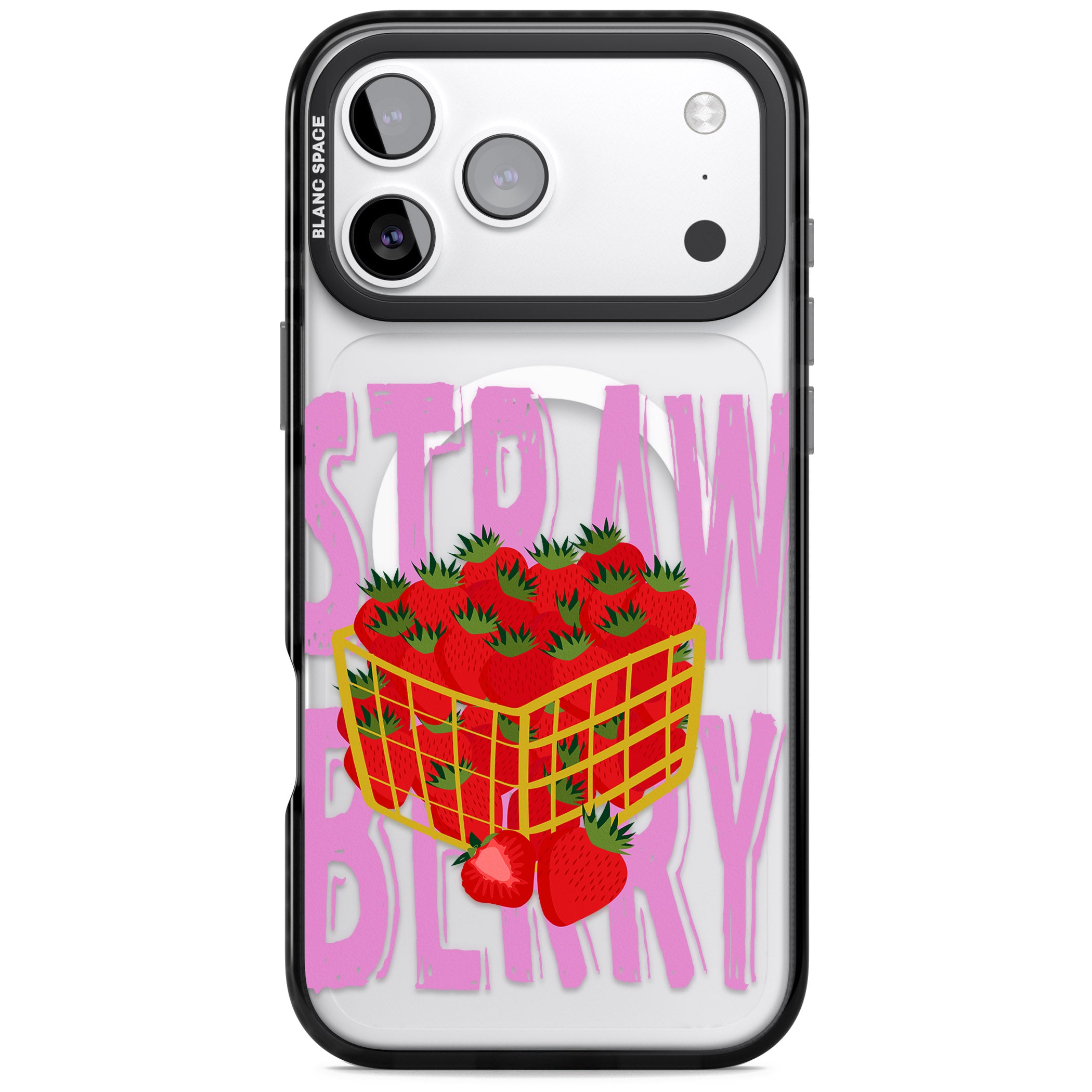 Strawberry Basket iPhone 17 Pro Impact Pro Black Phone Case