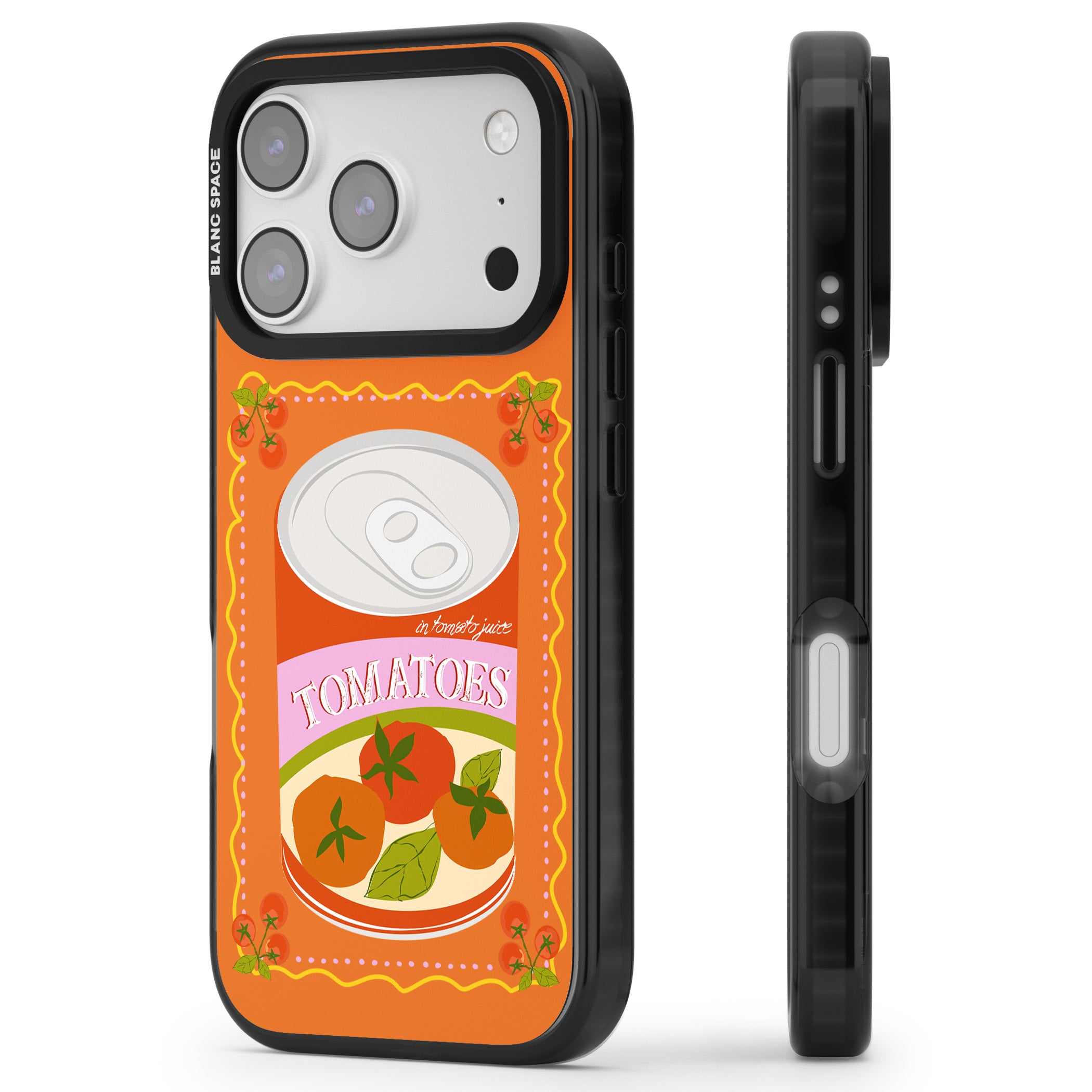 Tomato Soup Can iPhone 17 Pro Impact Pro Black Phone Case Side Profile
