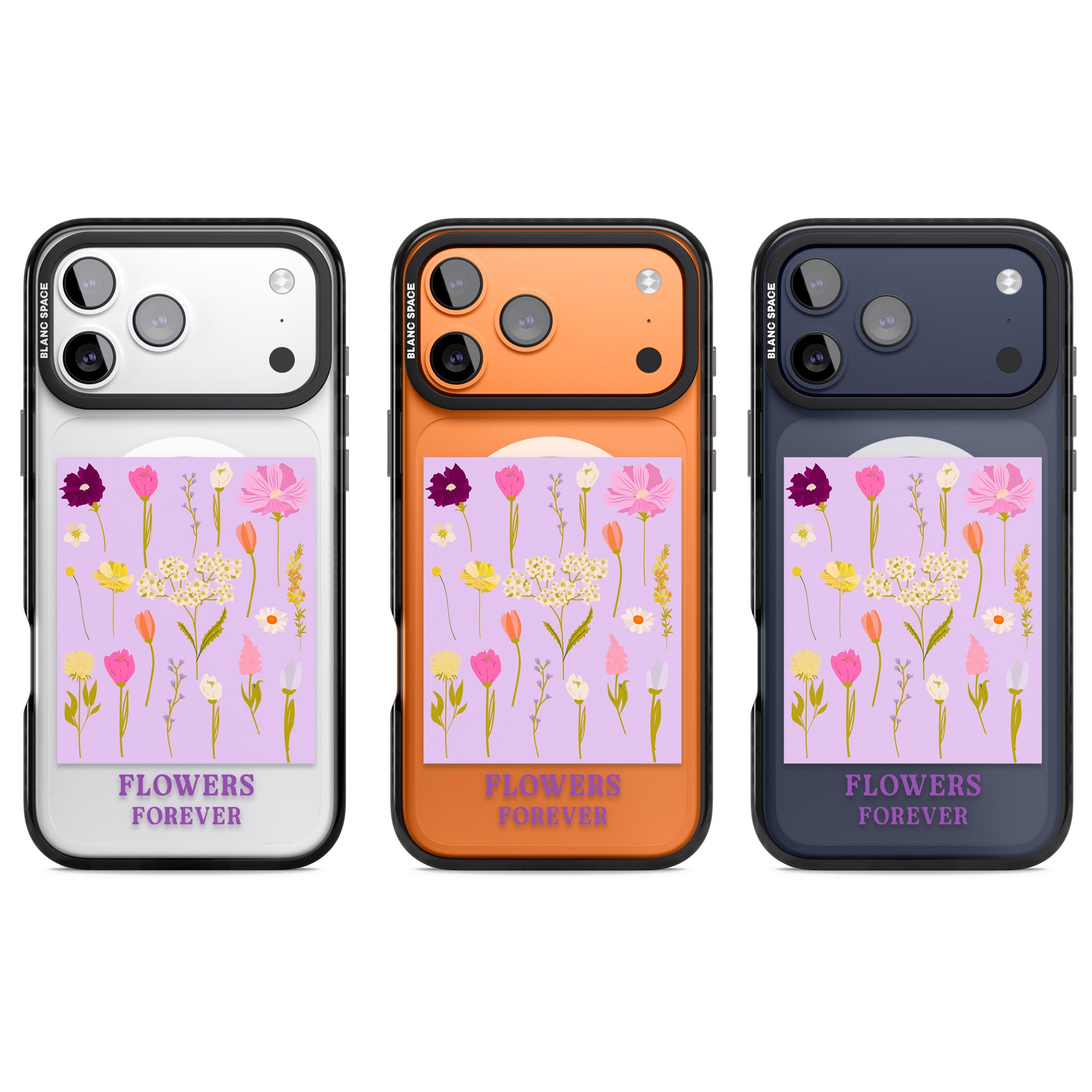 Flowers Forever iPhone 17 Pro Impact Pro Black Phone Case APT Impact Protection