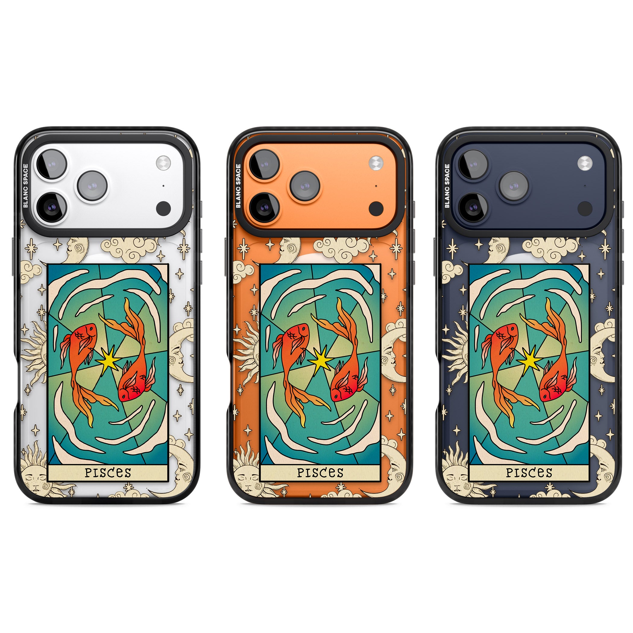 Celestial Zodiac Pisces iPhone 17 Pro Impact Pro Black Phone Case APT Impact Protection