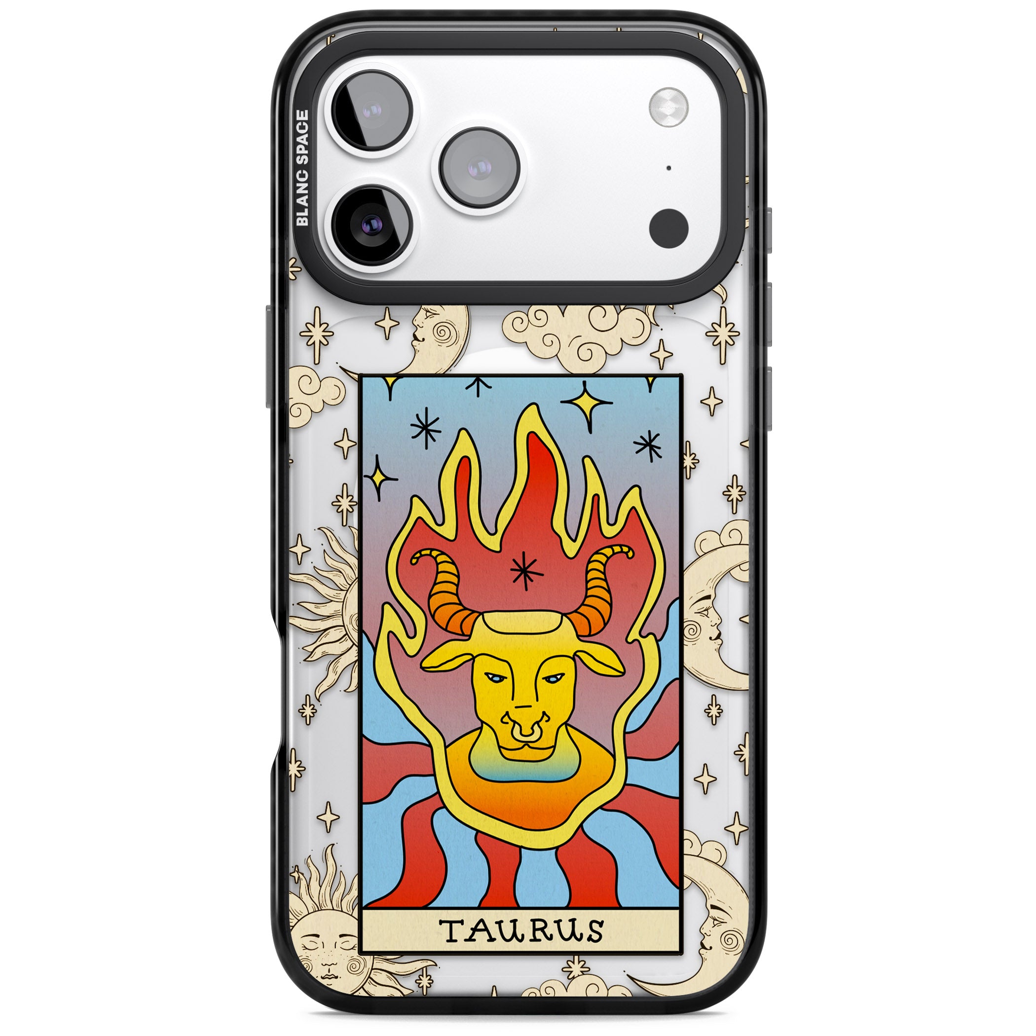 Celestial Zodiac Taurus iPhone 17 Pro Impact Pro Black Phone Case