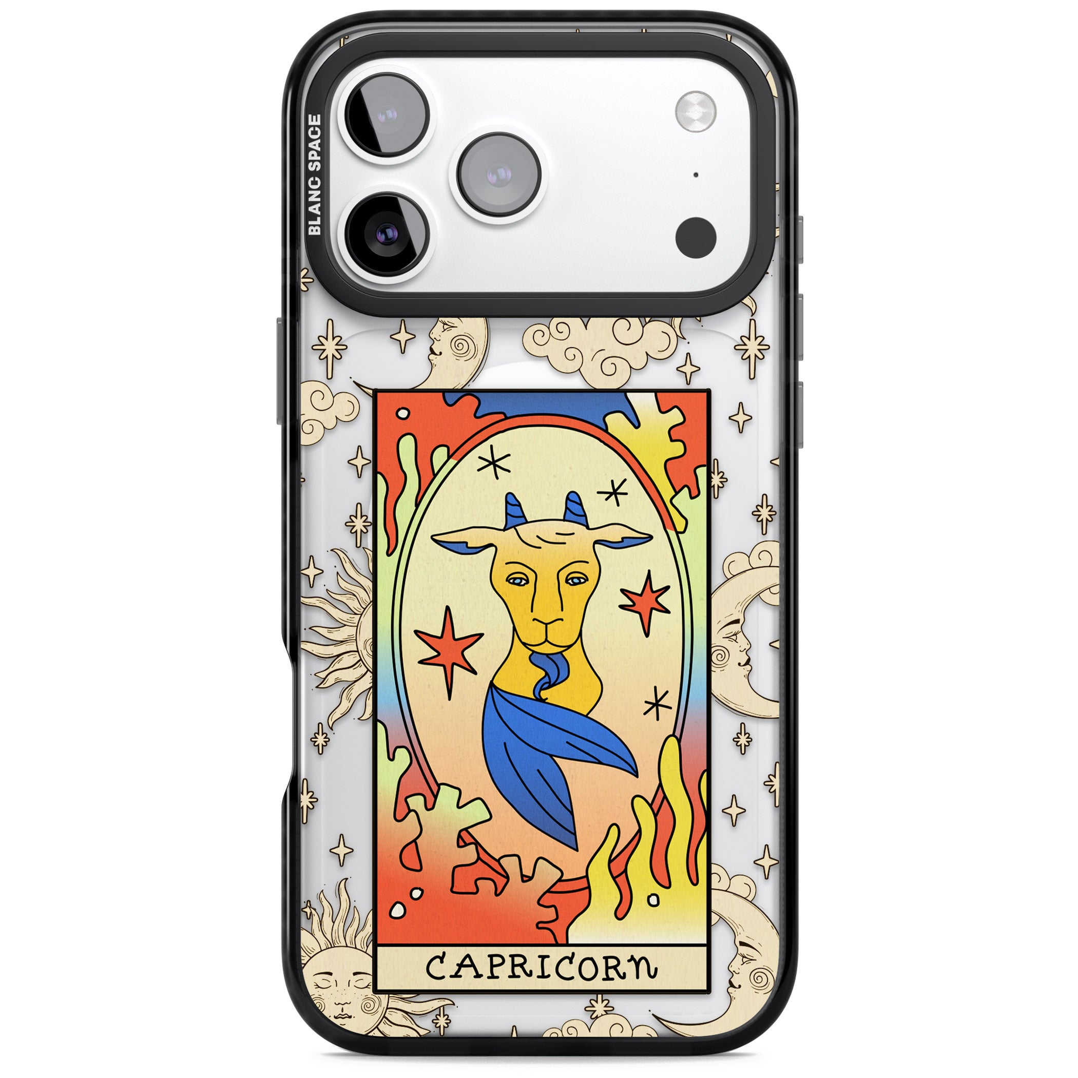 Celestial Zodiac Capricorn iPhone 17 Pro Max Impact Pro Black Phone Case