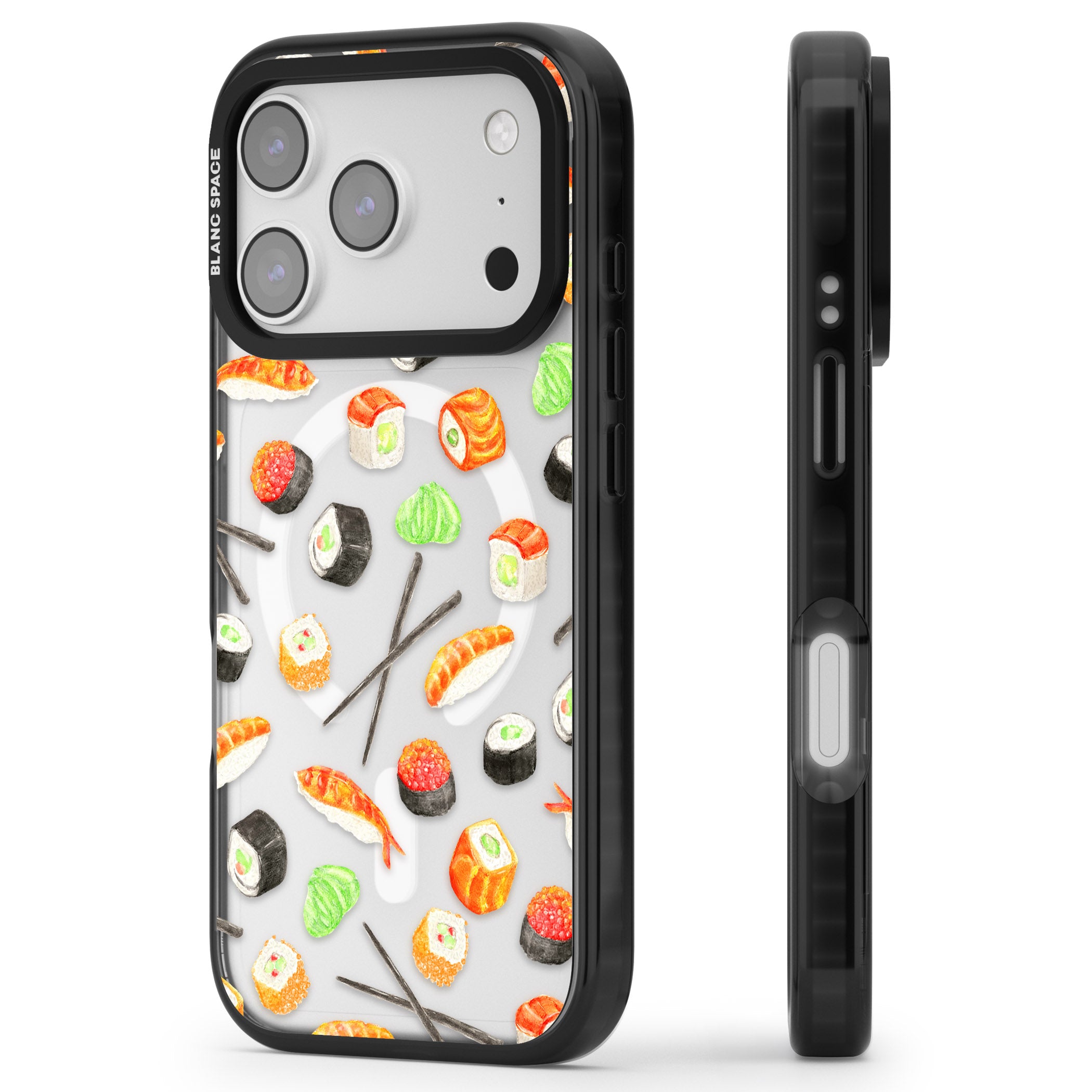 Sushi iPhone 17 Pro Impact Pro Black Phone Case Side Profile