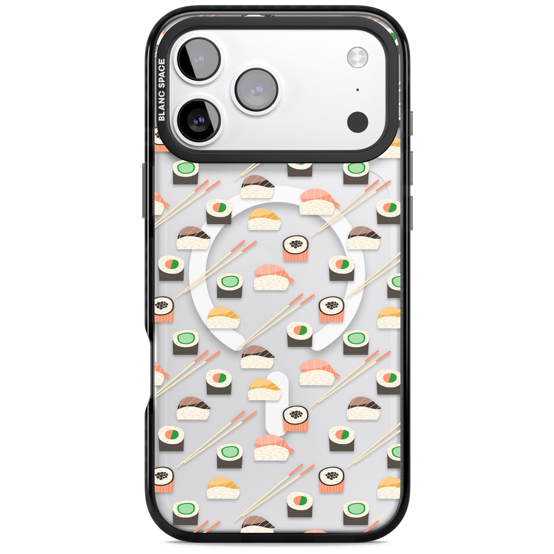 Sushi & Chopsticks Pattern iPhone 17 Pro Impact Pro Black Phone Case
