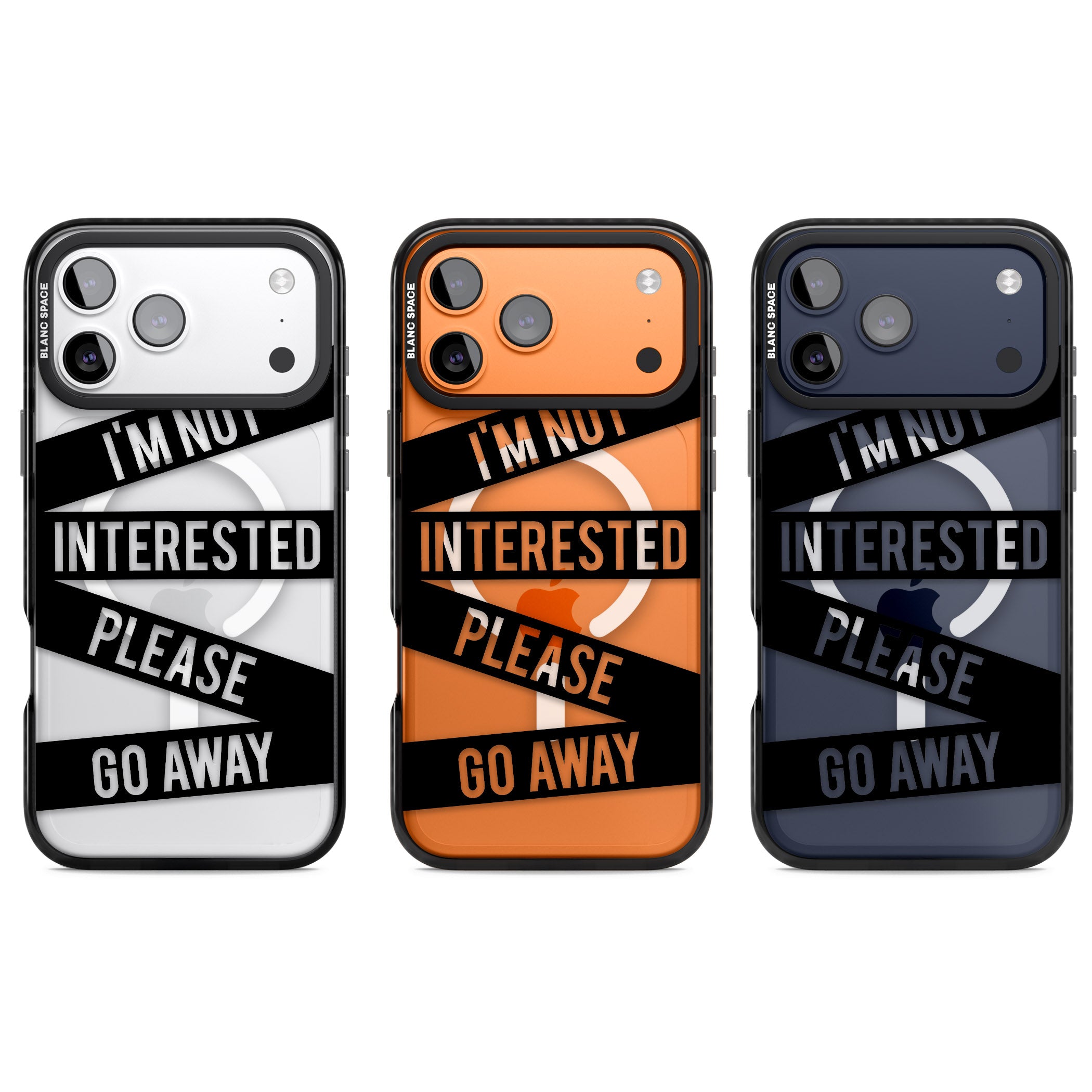 Not Interested Warning iPhone 17 Pro Impact Pro Black Phone Case APT Impact Protection