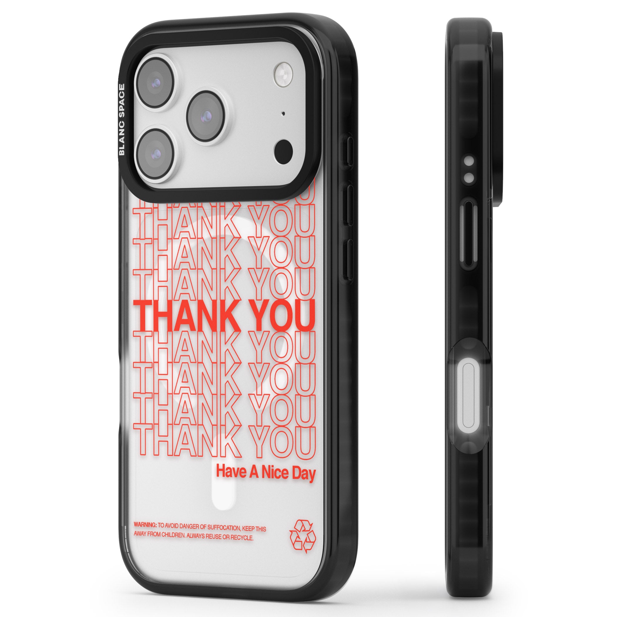 Thank You Have A Nice Day iPhone 17 Pro Max Impact Pro Black Phone Case Side Profile