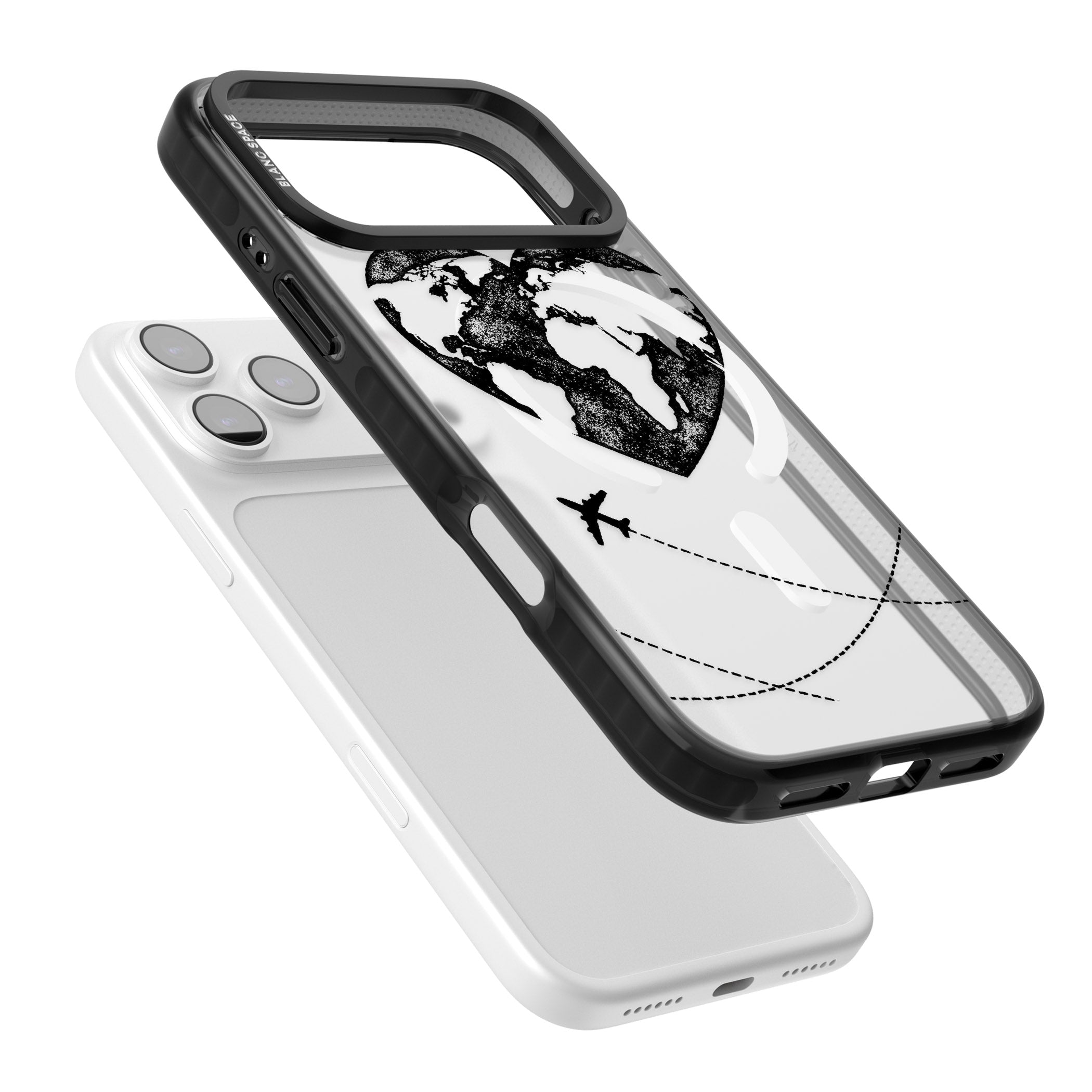 Globe Heart iPhone 17 Pro Max Impact Pro Black Phone Case Colours