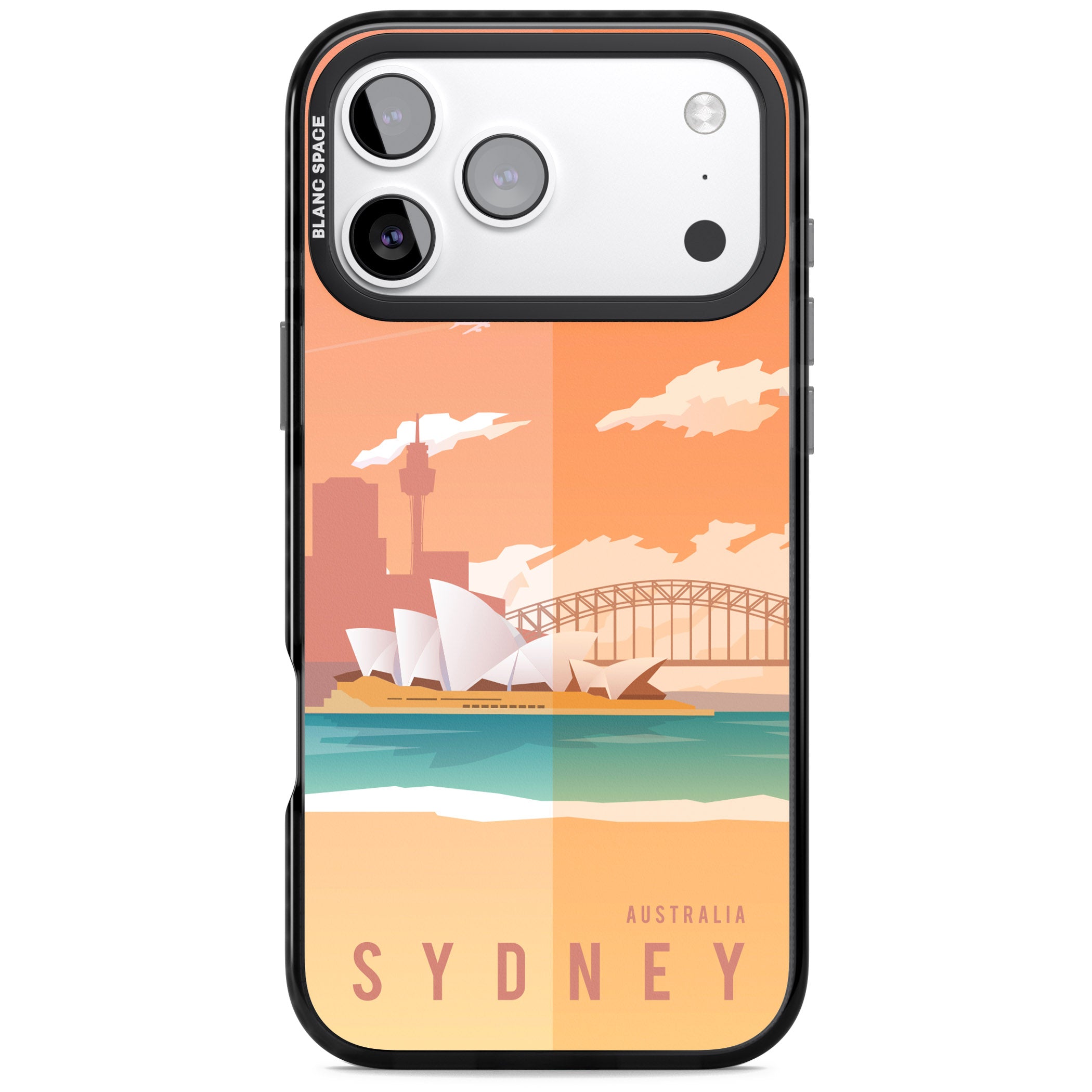 Vintage Travel Poster Sydney iPhone 17 Pro Max Impact Pro Black Phone Case