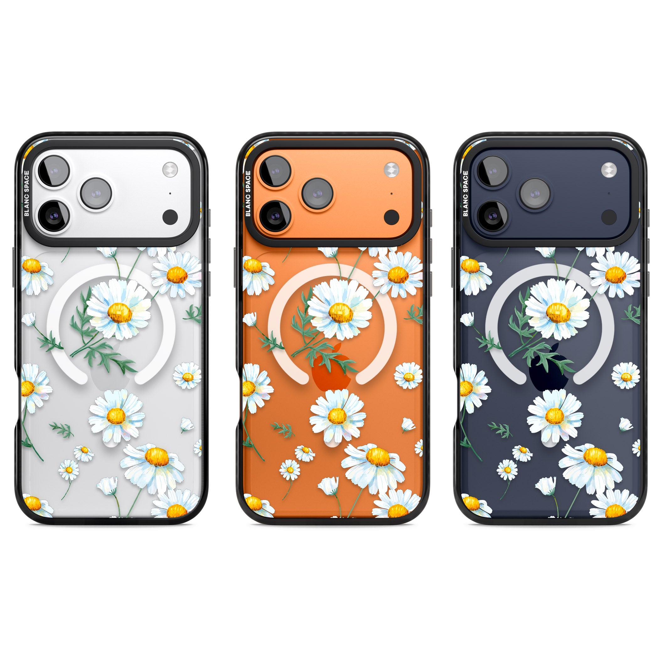 Vintage Painted Daisies iPhone 17 Pro Impact Pro Black Phone Case APT Impact Protection