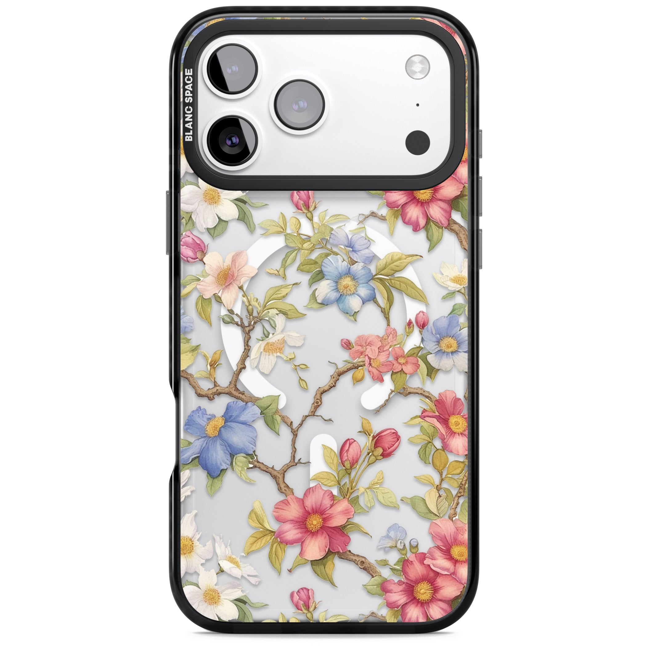 Vintage Vines & Flowers iPhone 17 Pro Max Impact Pro Black Phone Case