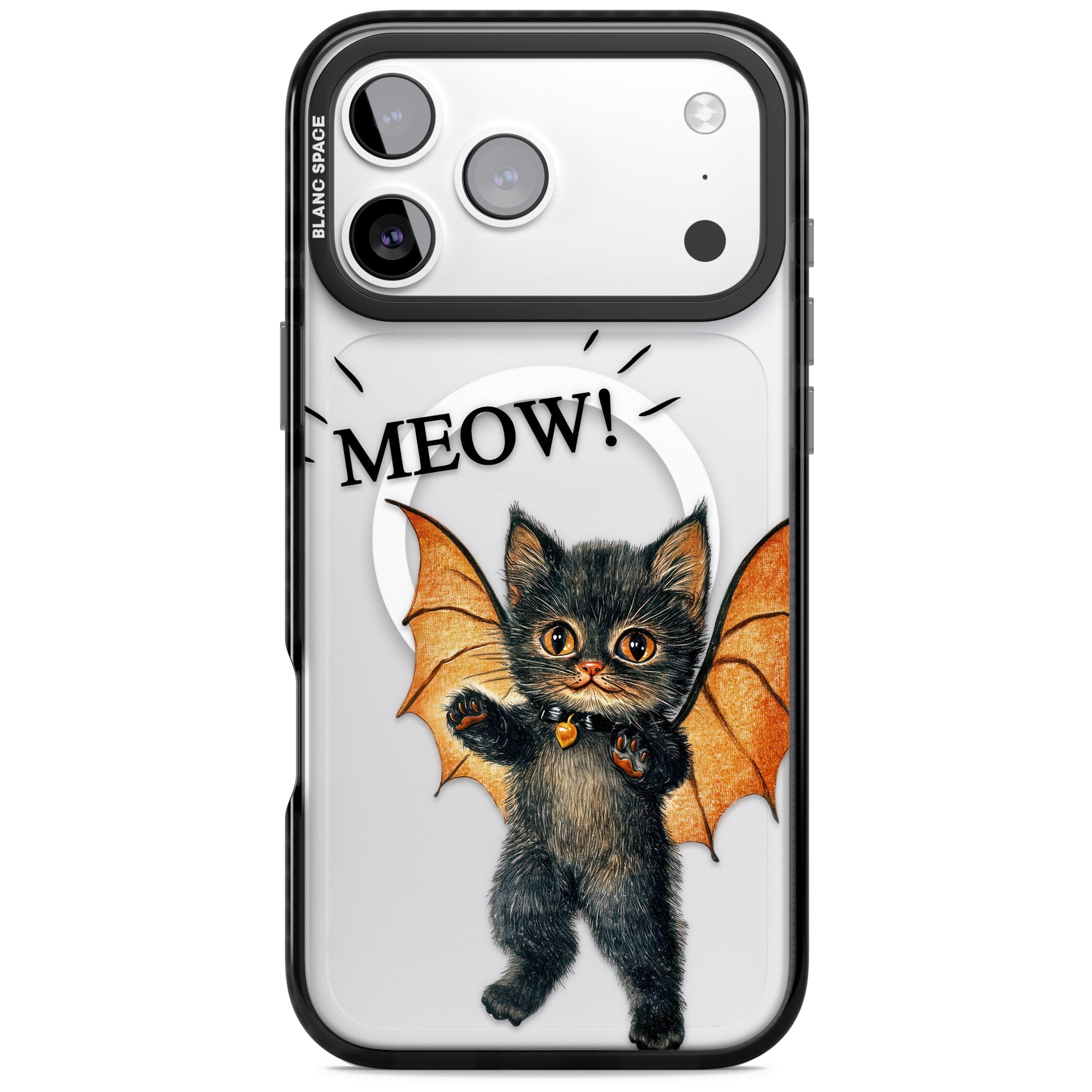 Meow iPhone 17 Pro Max Impact Pro Black Phone Case