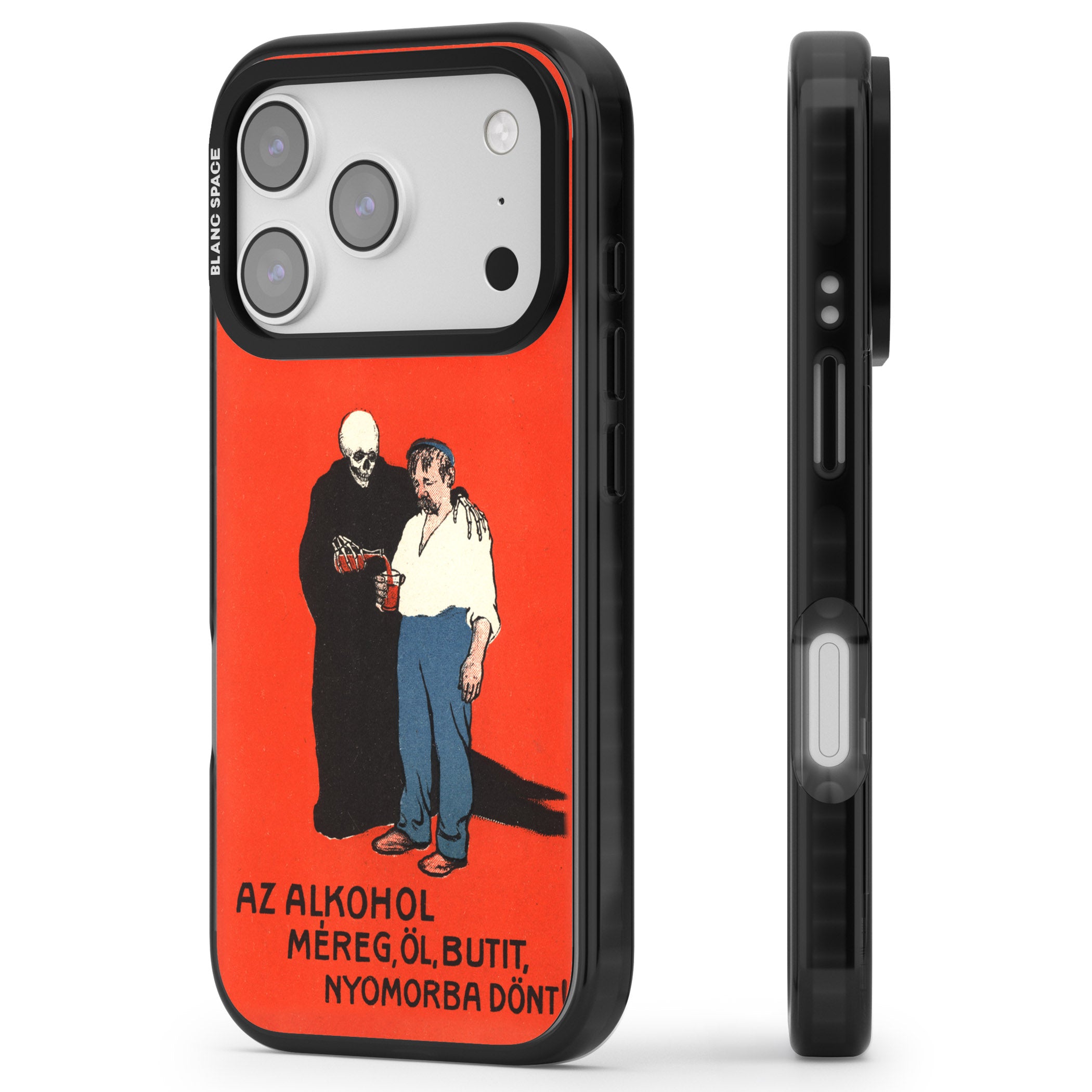 Az Alkohol Poster iPhone 17 Pro Impact Pro Black Phone Case Side Profile