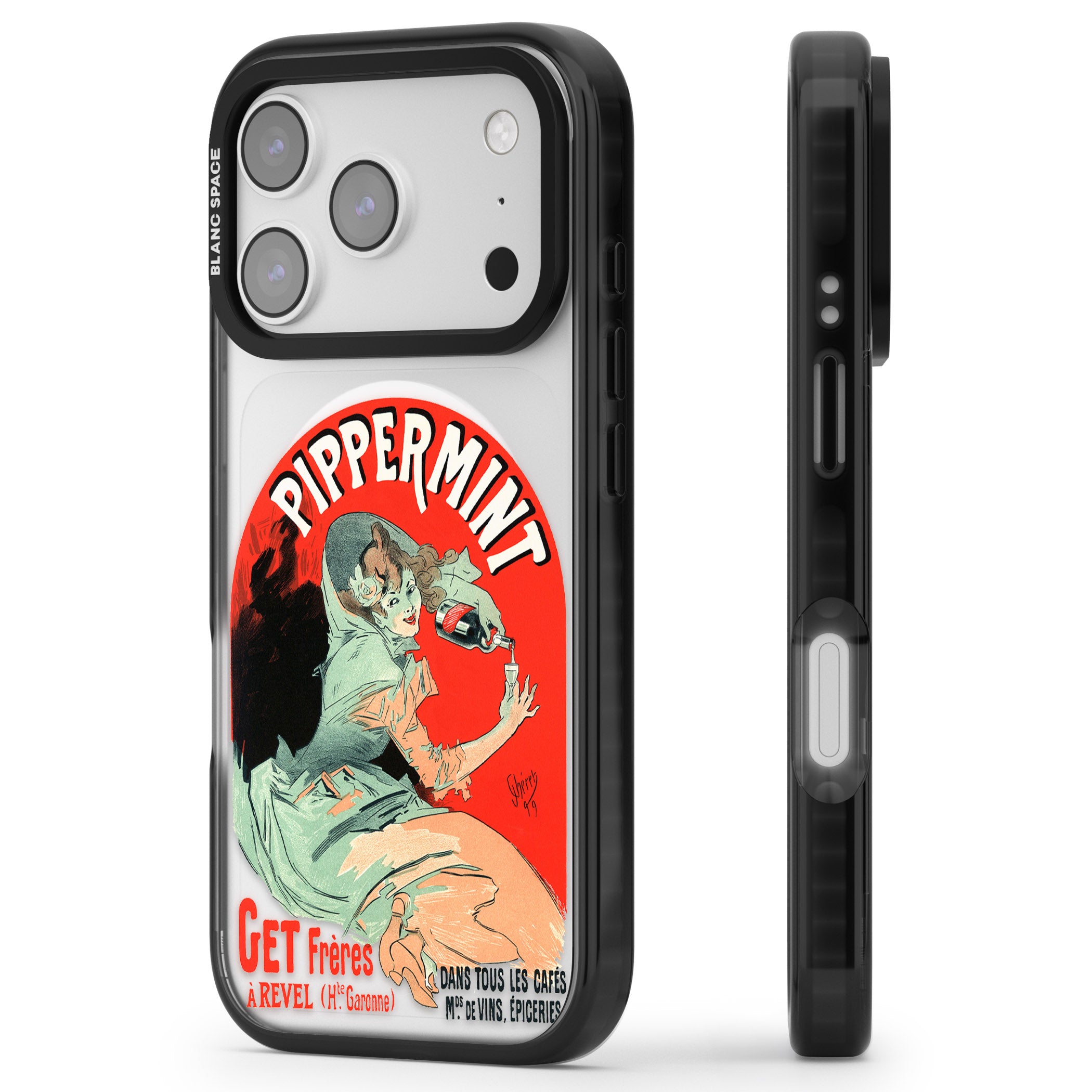 Pippermint Poster iPhone 17 Pro Impact Pro Black Phone Case Side Profile