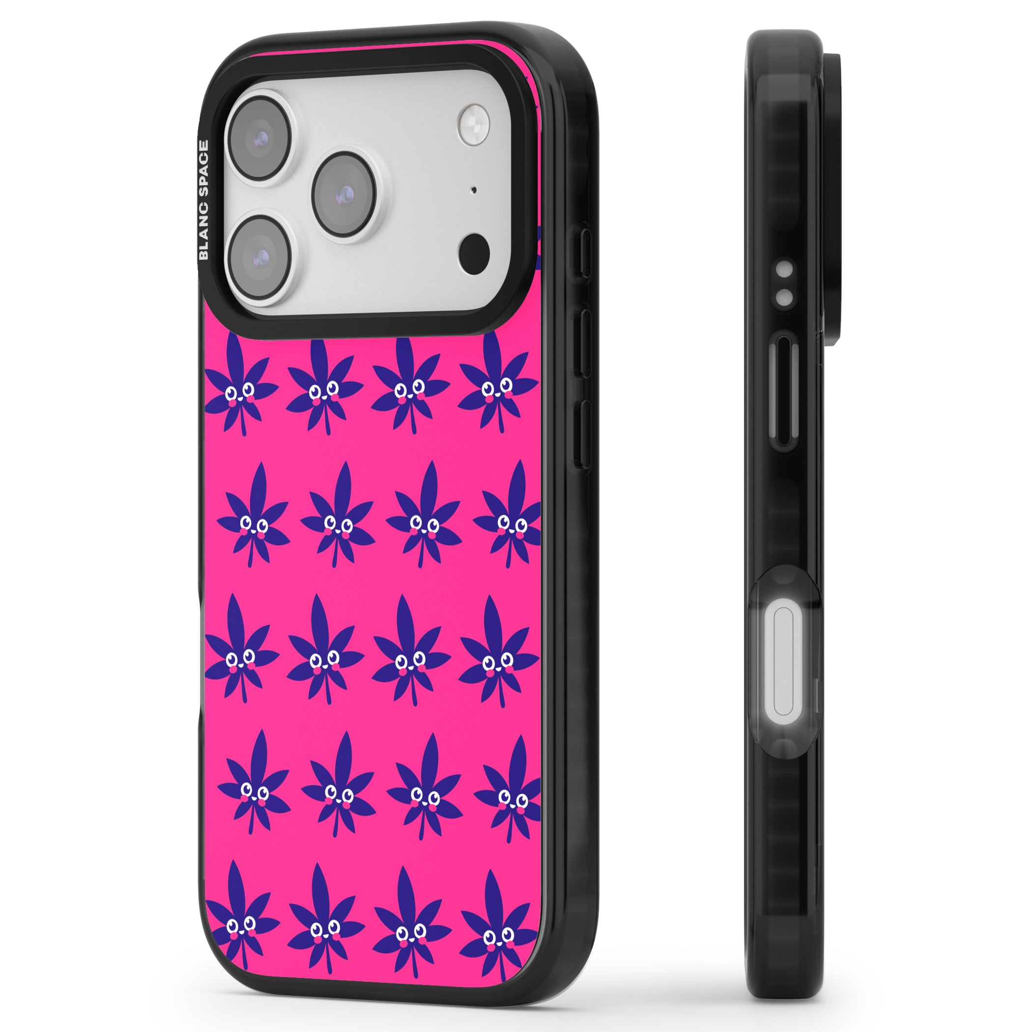 Pink Sativa iPhone 17 Pro Impact Pro Black Phone Case Side Profile