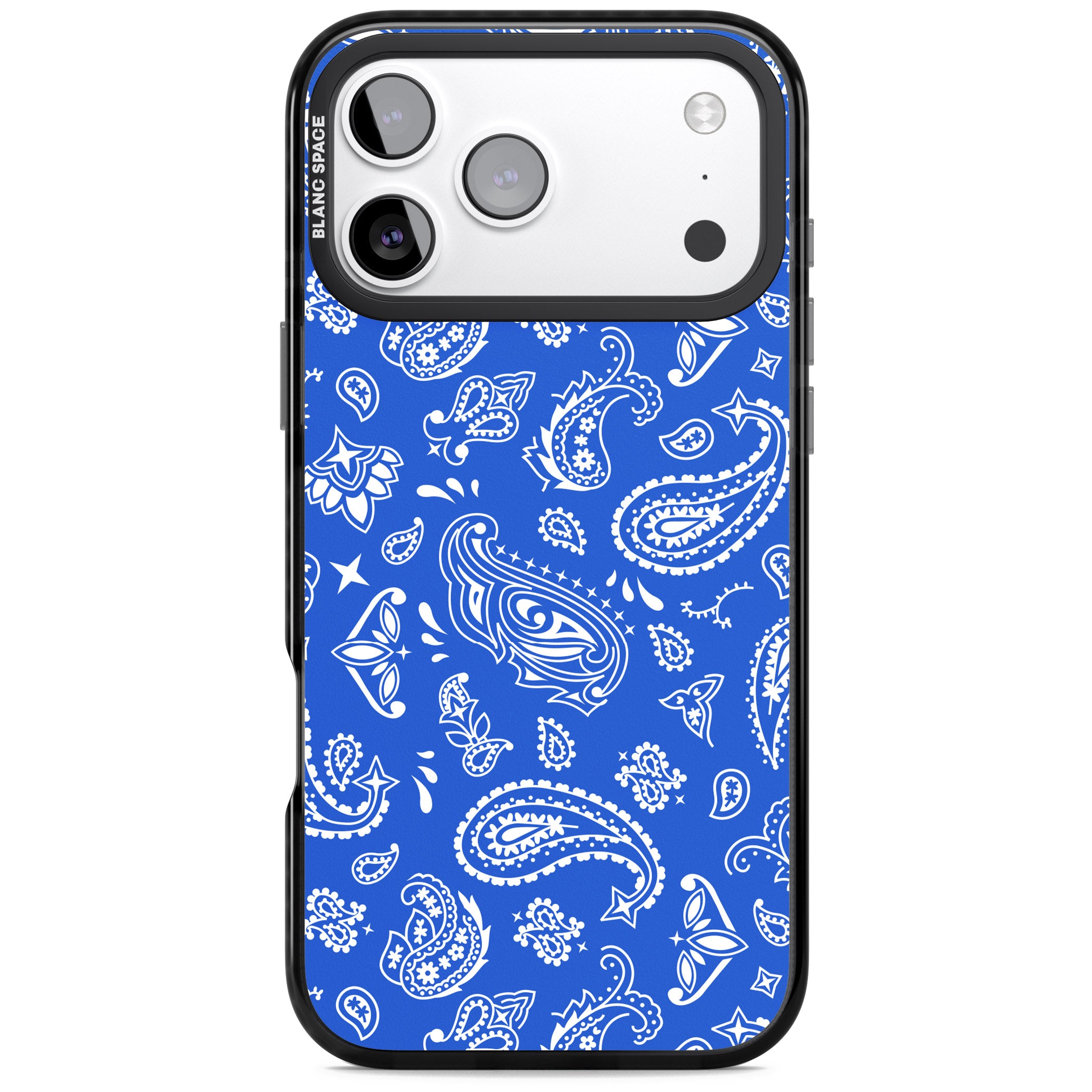 Blue Bandana iPhone 17 Pro Impact Pro Black Phone Case