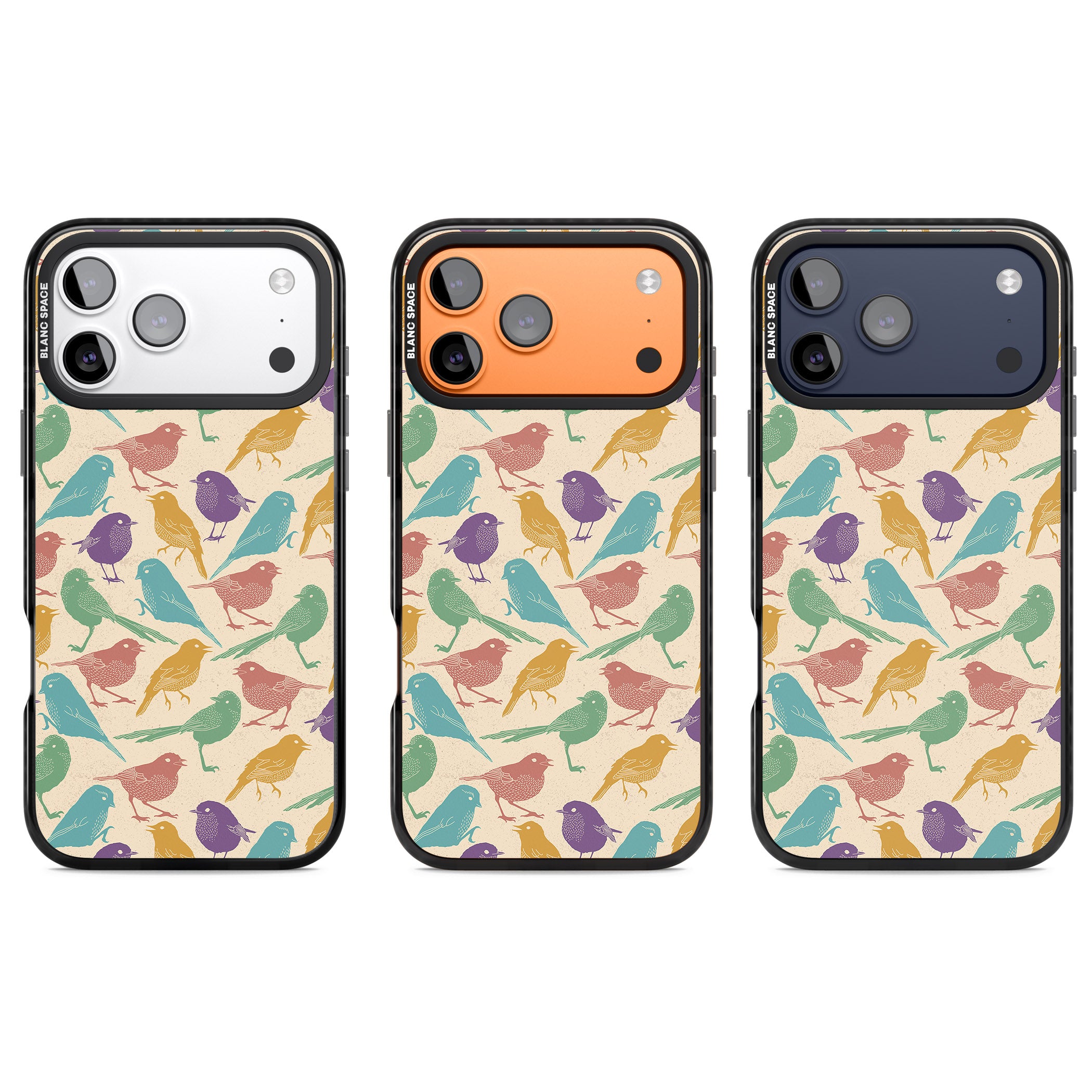 Colorful Feathered Friends iPhone 17 Pro Impact Pro Black Phone Case APT Impact Protection