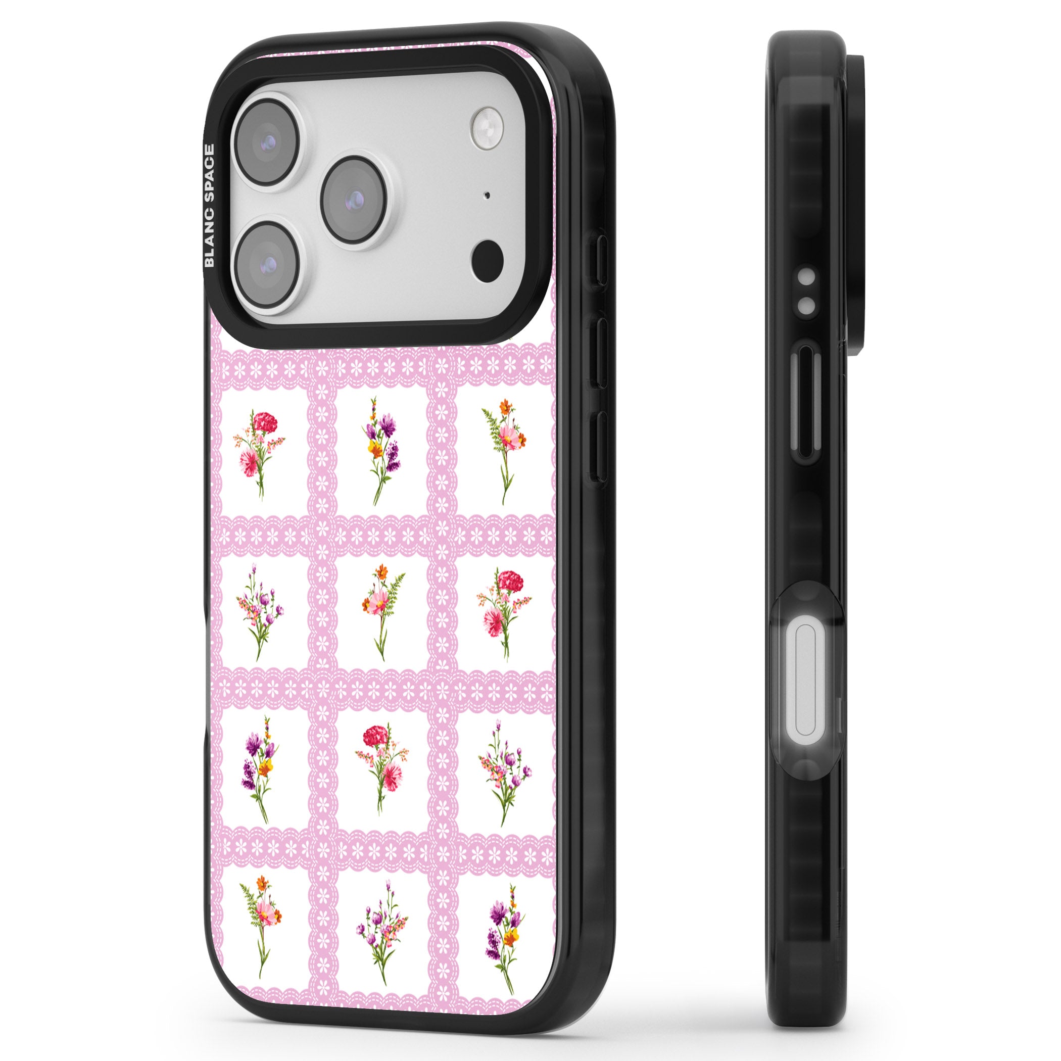 Wildflower Windows iPhone 17 Pro Impact Pro Black Phone Case Side Profile
