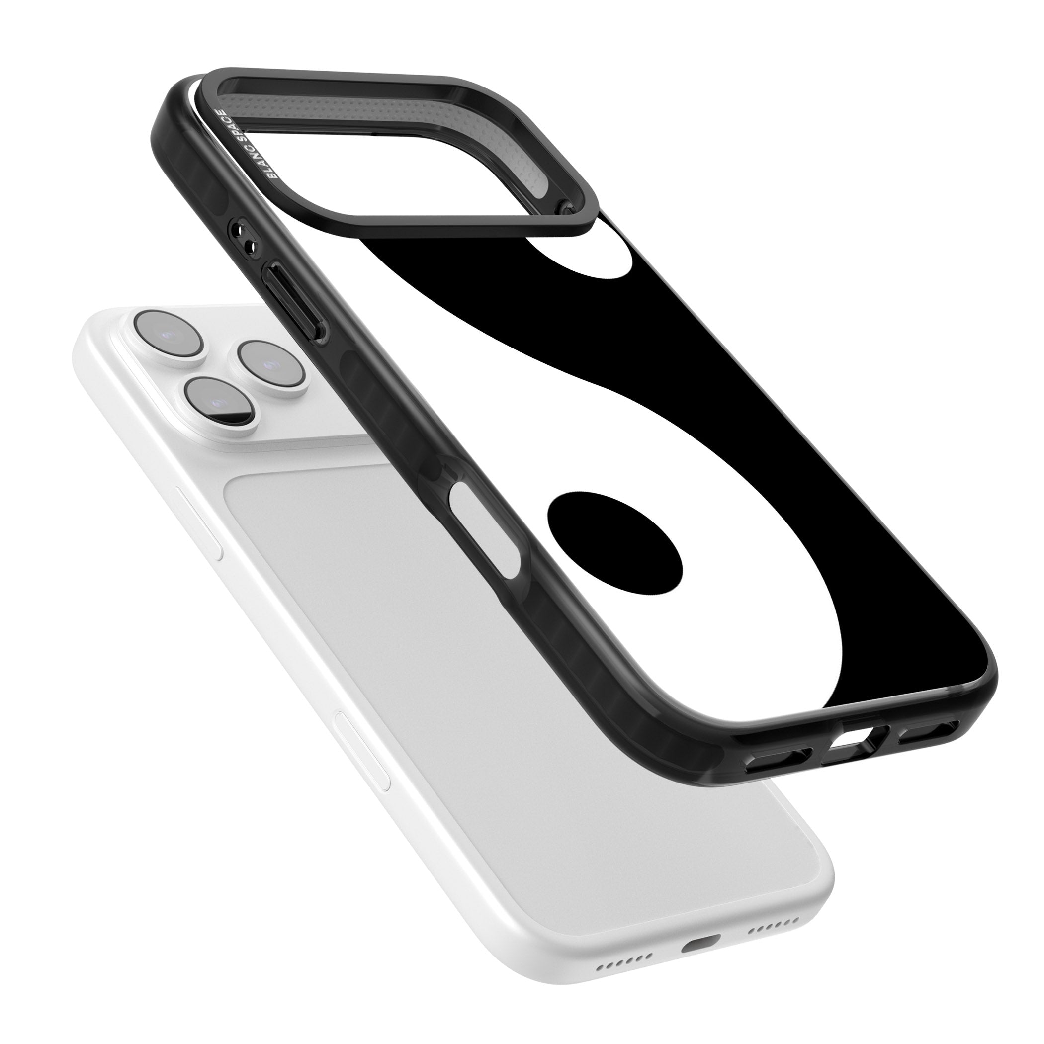 Large Yin Yang iPhone 17 Pro Impact Pro Black Phone Case Colours