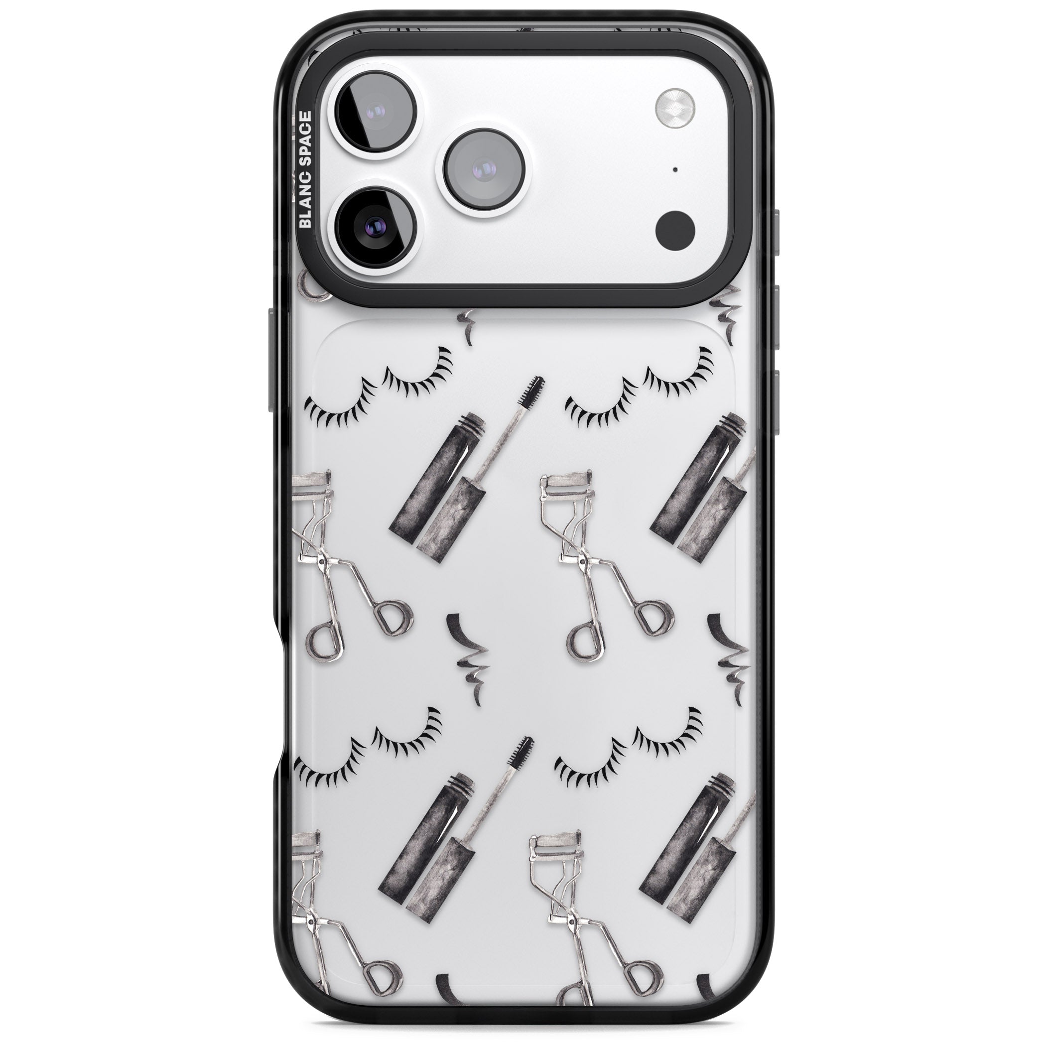 Eyelash Makeup Pattern iPhone 17 Pro Max Impact Black Phone Case