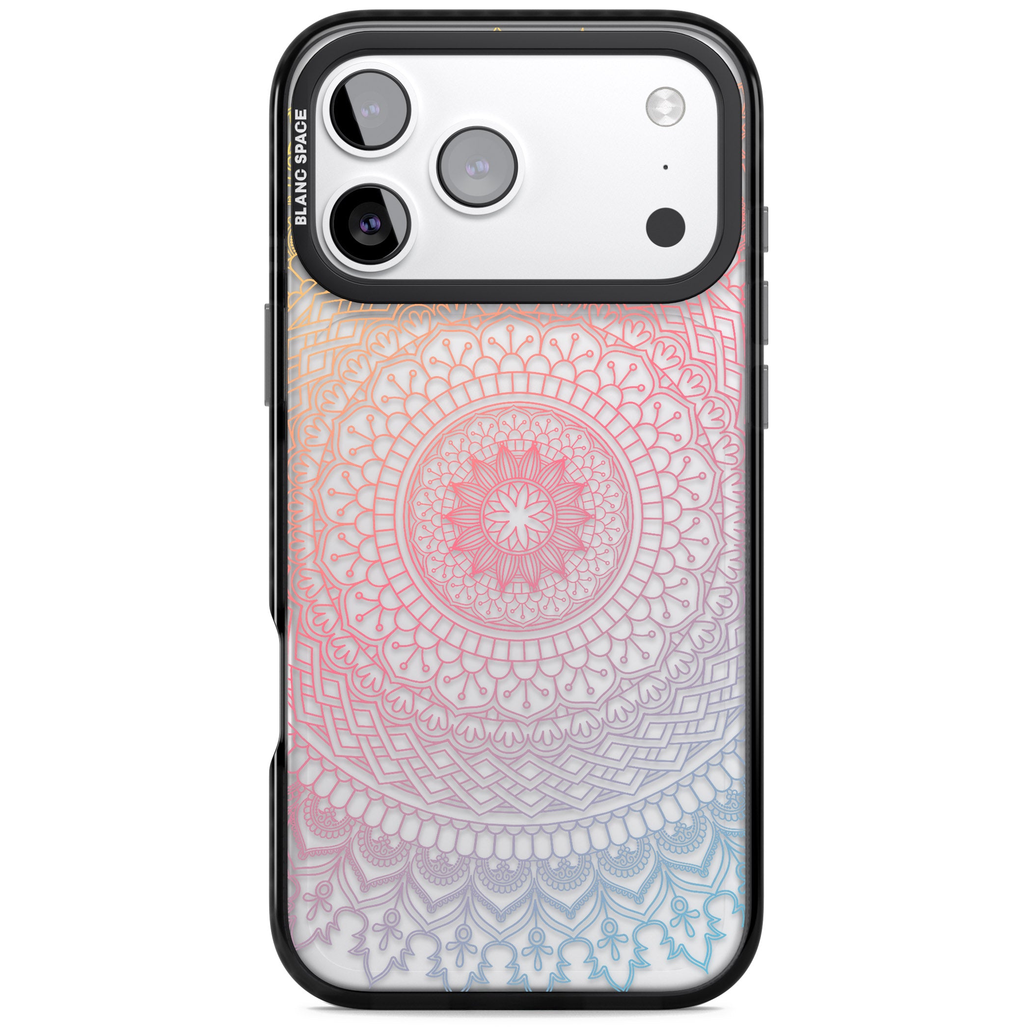 Rainbow Mandala iPhone 17 Pro Max Impact Black Phone Case