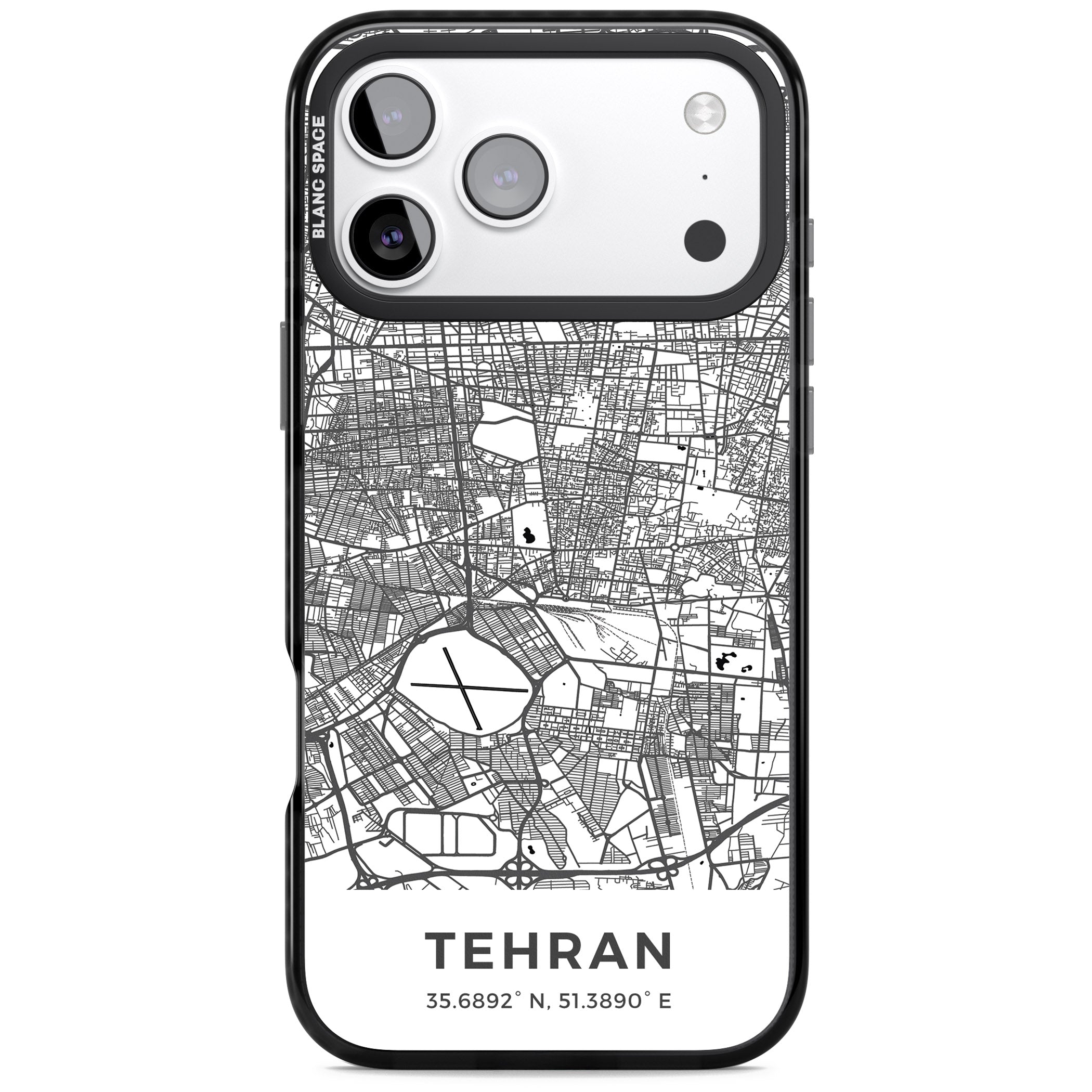 Tehran Map iPhone 17 Pro Impact Black Phone Case