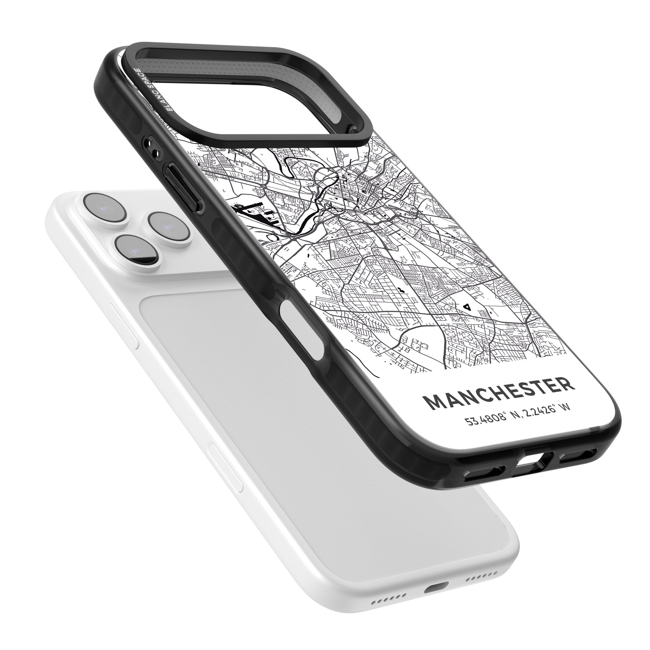 Manchester Map iPhone 17 Pro Impact Black Phone Case Colours