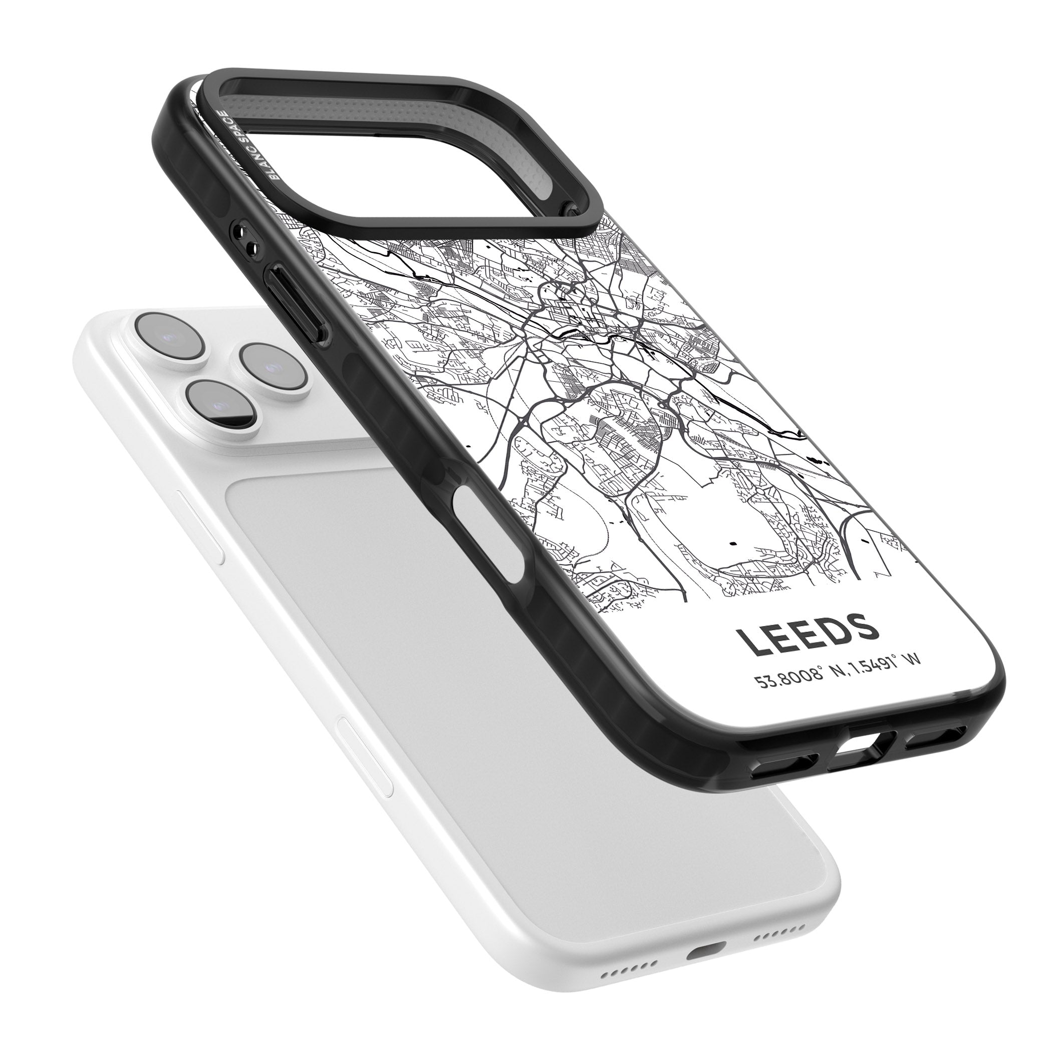 Leeds Map iPhone 17 Pro Impact Black Phone Case Colours