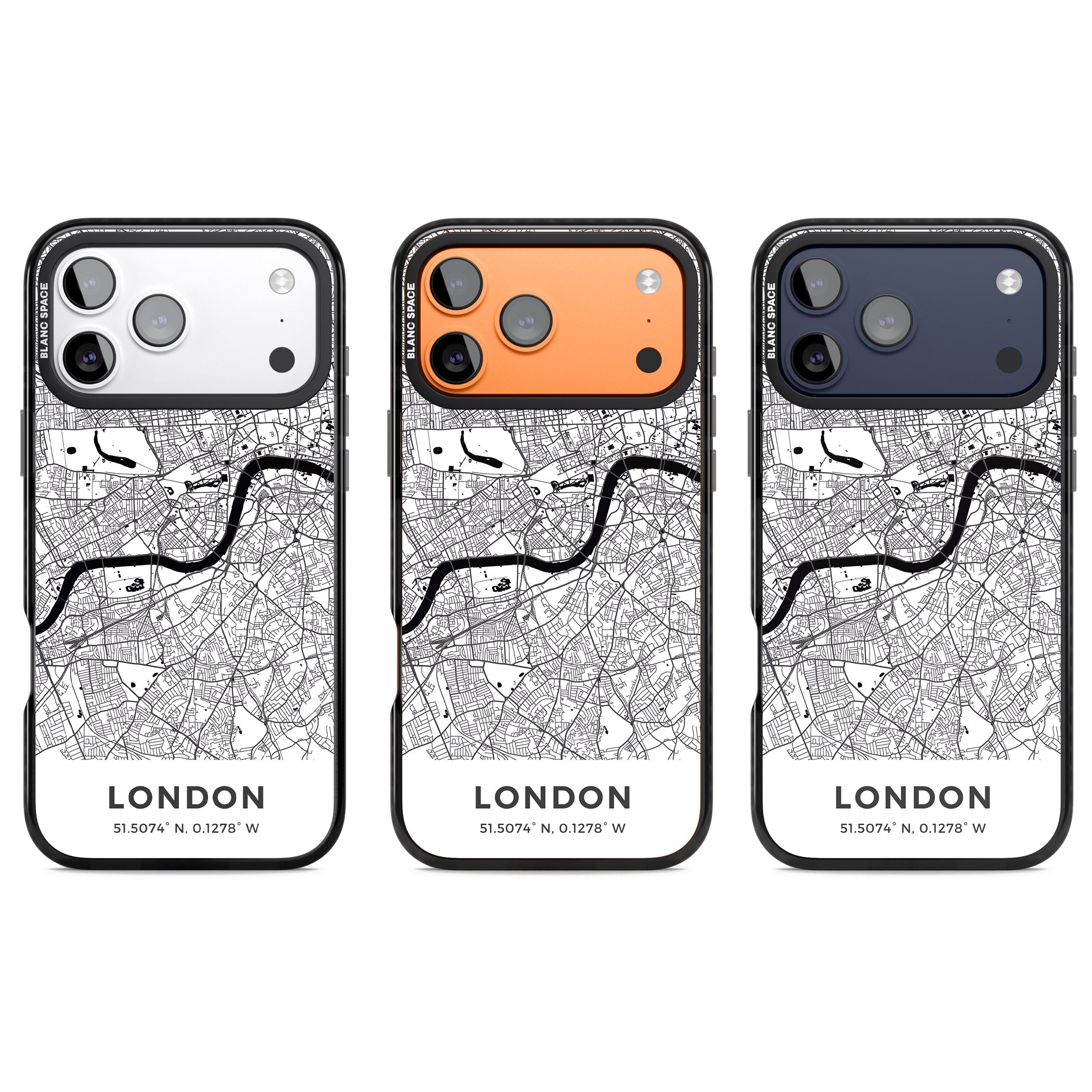 London Map iPhone 17 Pro Impact Black Phone Case APT Impact Protection