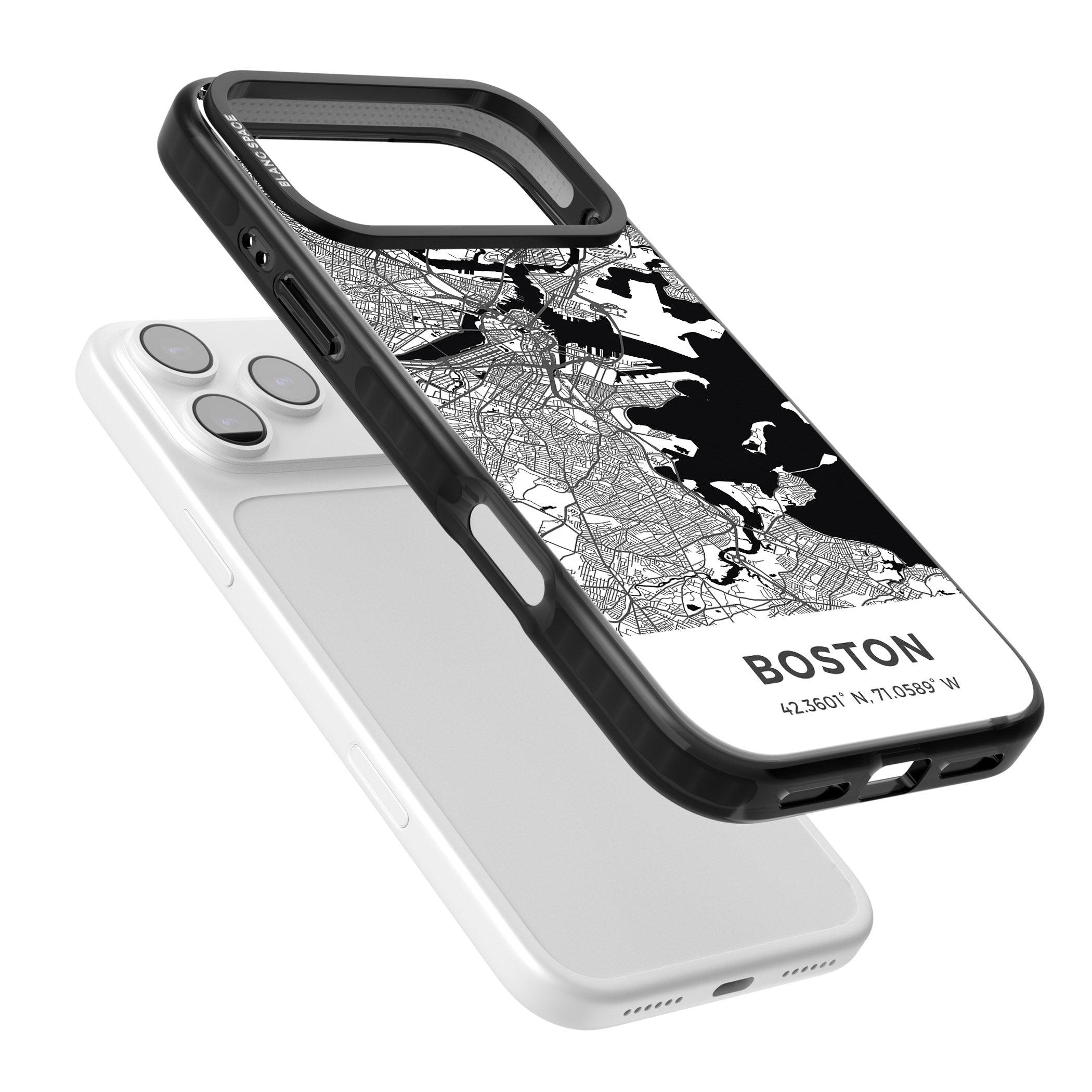 Boston Map iPhone 17 Pro Impact Black Phone Case Colours