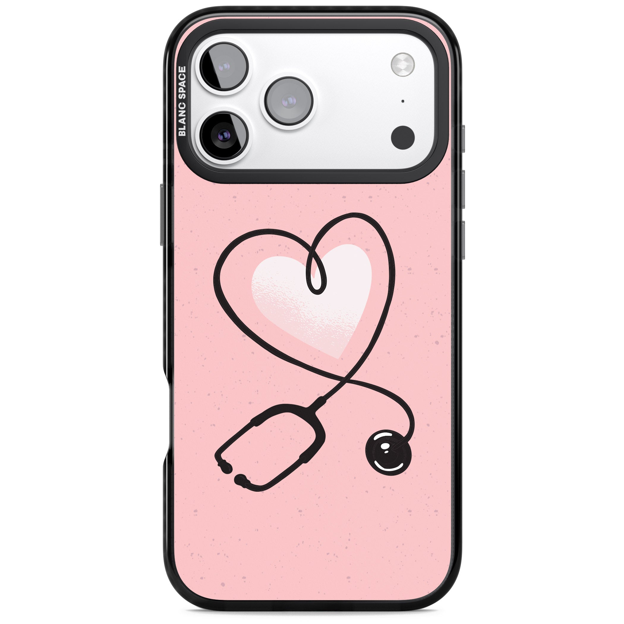 Stethoscope Heart iPhone 17 Pro Max Impact Black Phone Case