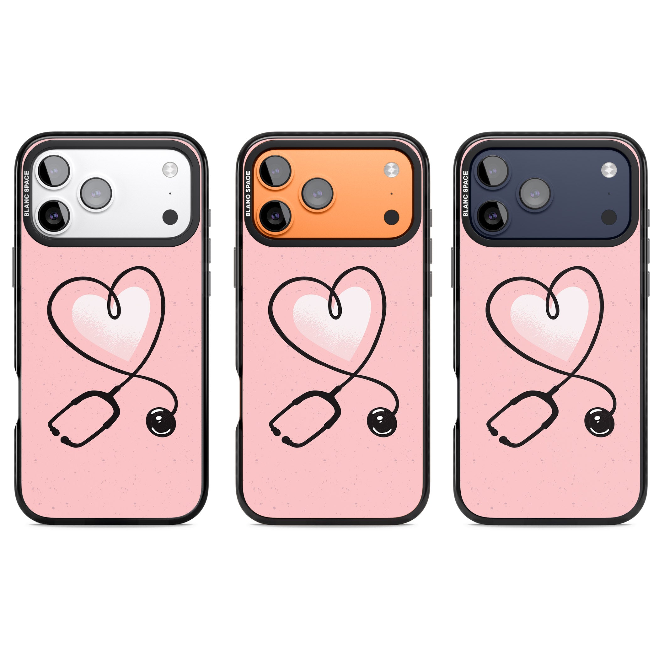 Stethoscope Heart iPhone 17 Pro Impact Black Phone Case APT Impact Protection