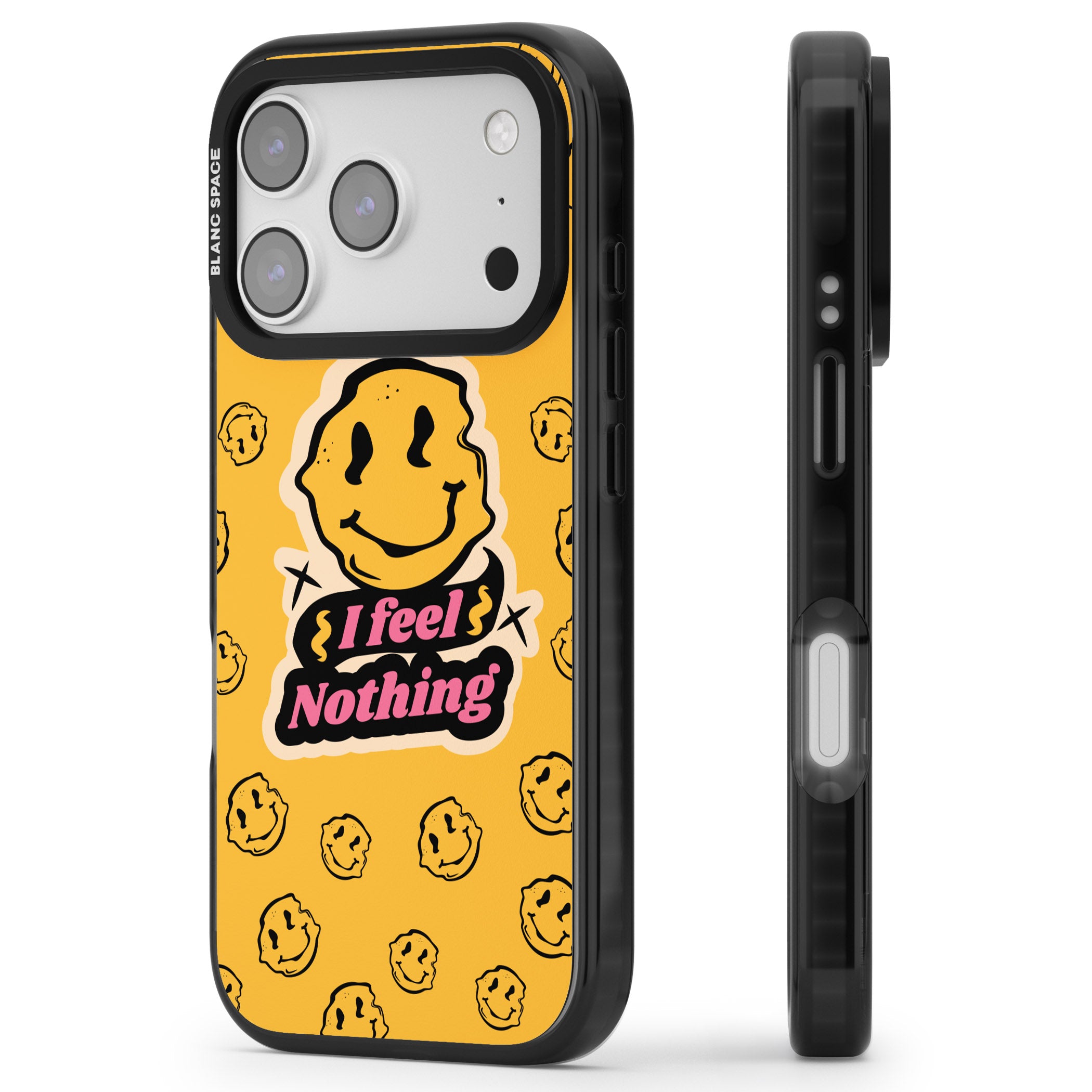 I Feel Nothing iPhone 17 Pro Max Impact Black Phone Case Side Profile