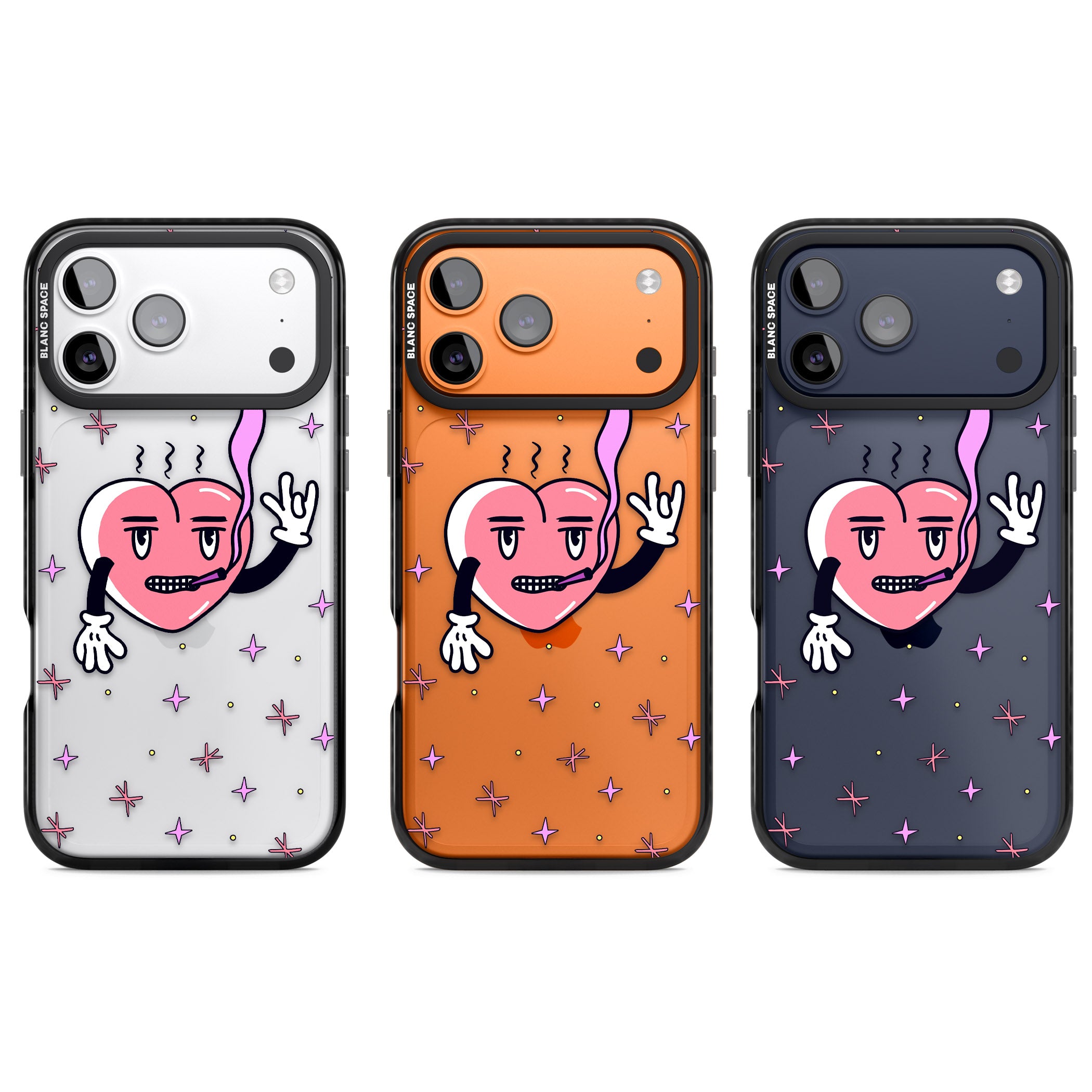 Quirky Heart iPhone 17 Pro Impact Black Phone Case APT Impact Protection