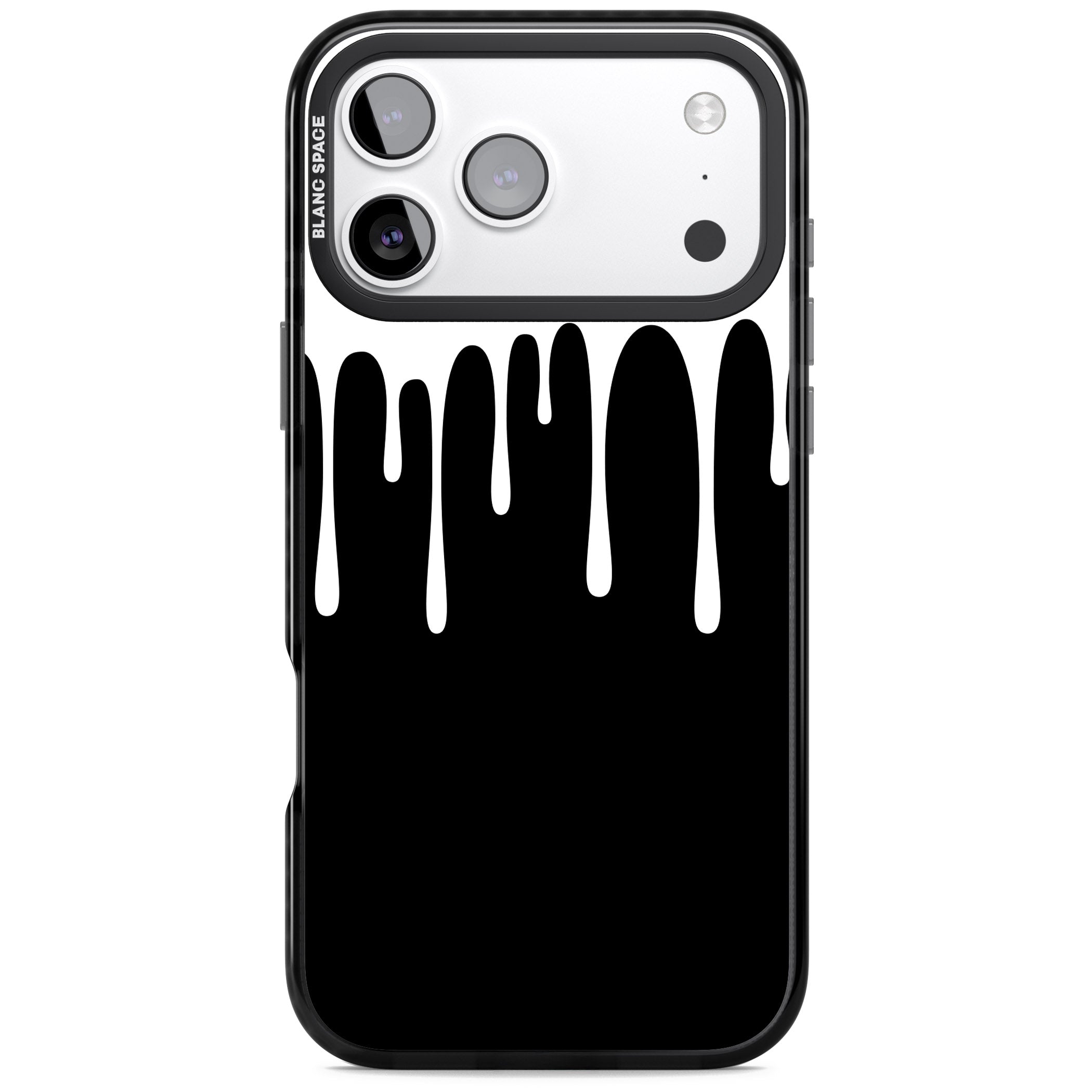 Melted Effect: White & Black iPhone 17 Pro Impact Black Phone Case