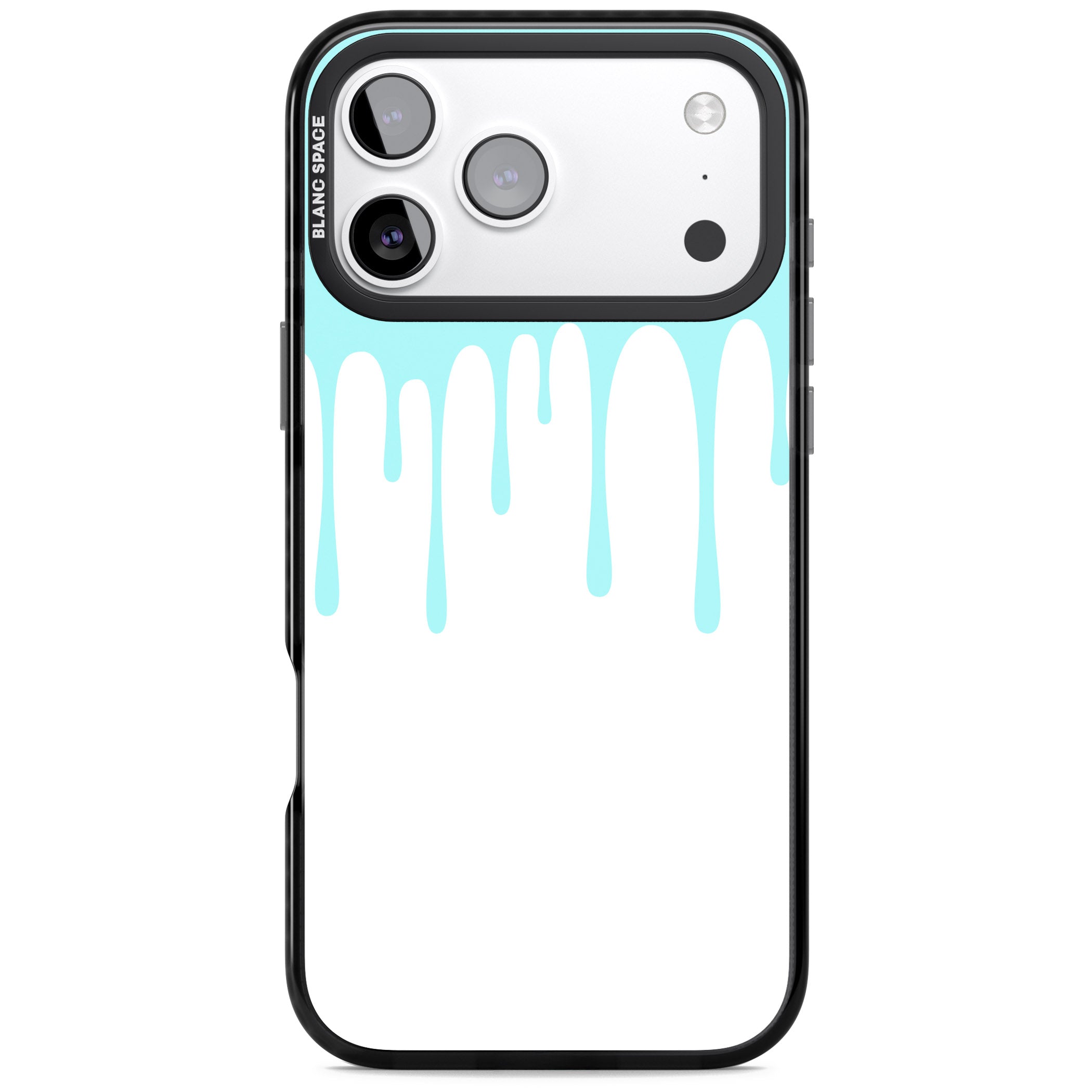 Melted Teal Drip iPhone 17 Pro Impact Black Phone Case