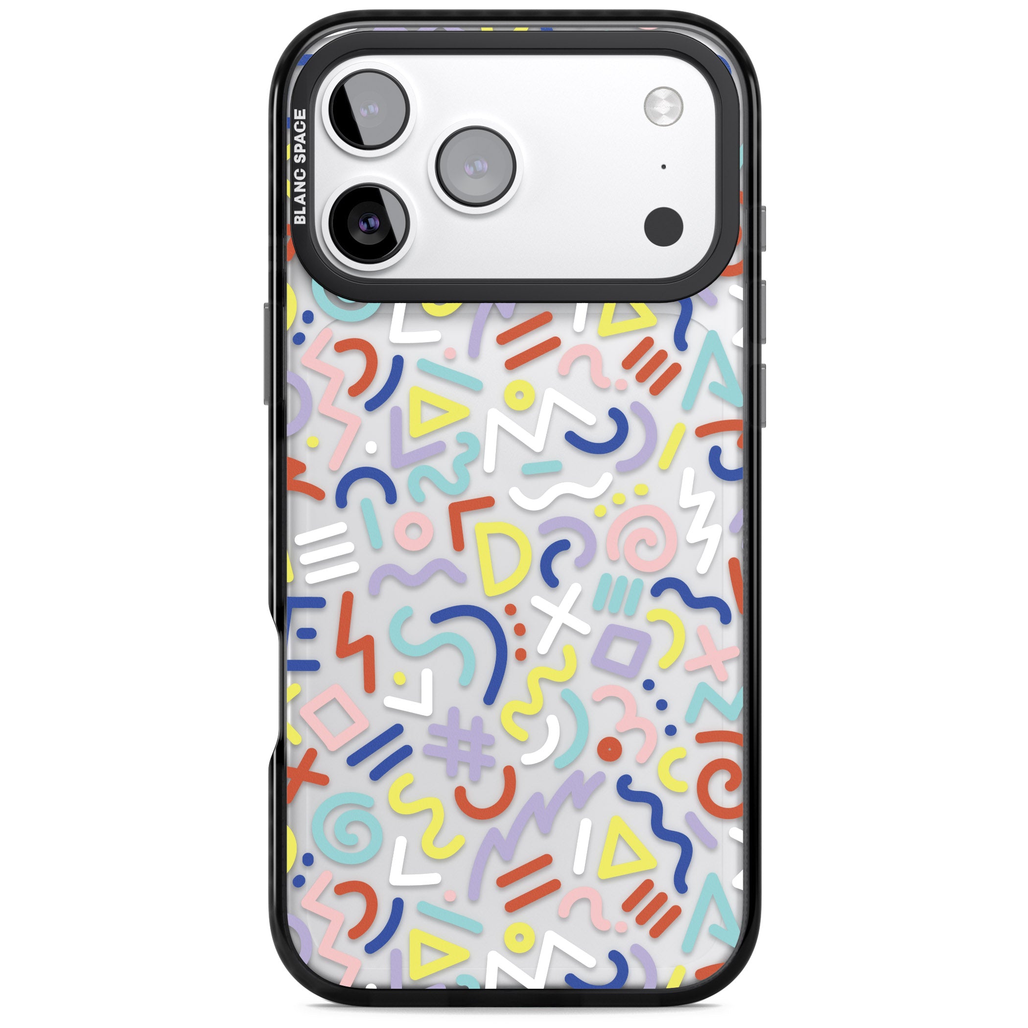 Colorful Retro Pattern iPhone 17 Pro Max Impact Black Phone Case