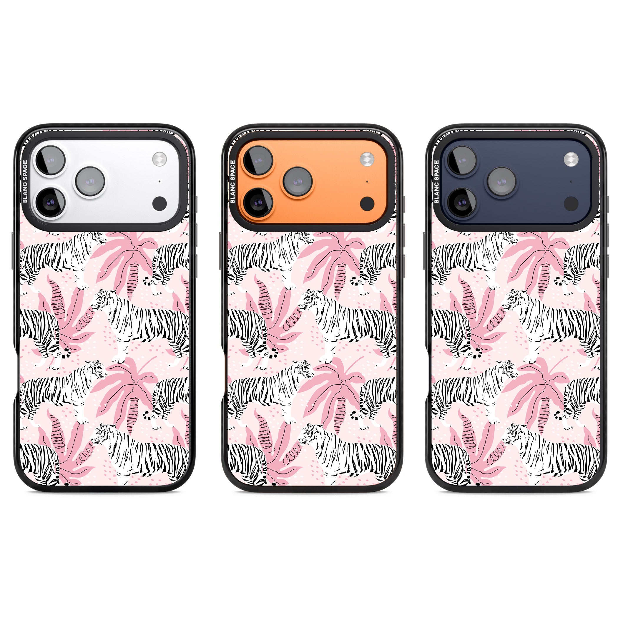 Pink Tiger Palm iPhone 17 Pro Impact Black Phone Case APT Impact Protection
