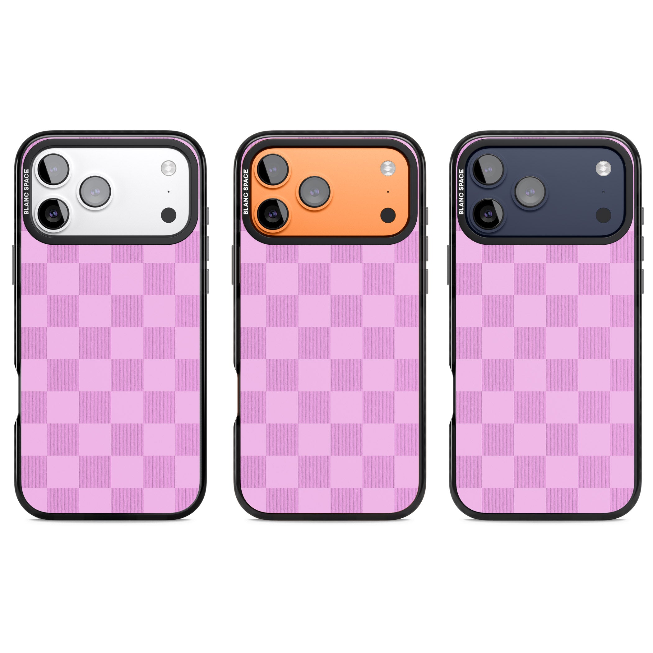 Bubblegum Checkered iPhone 17 Pro Impact Black Phone Case APT Impact Protection