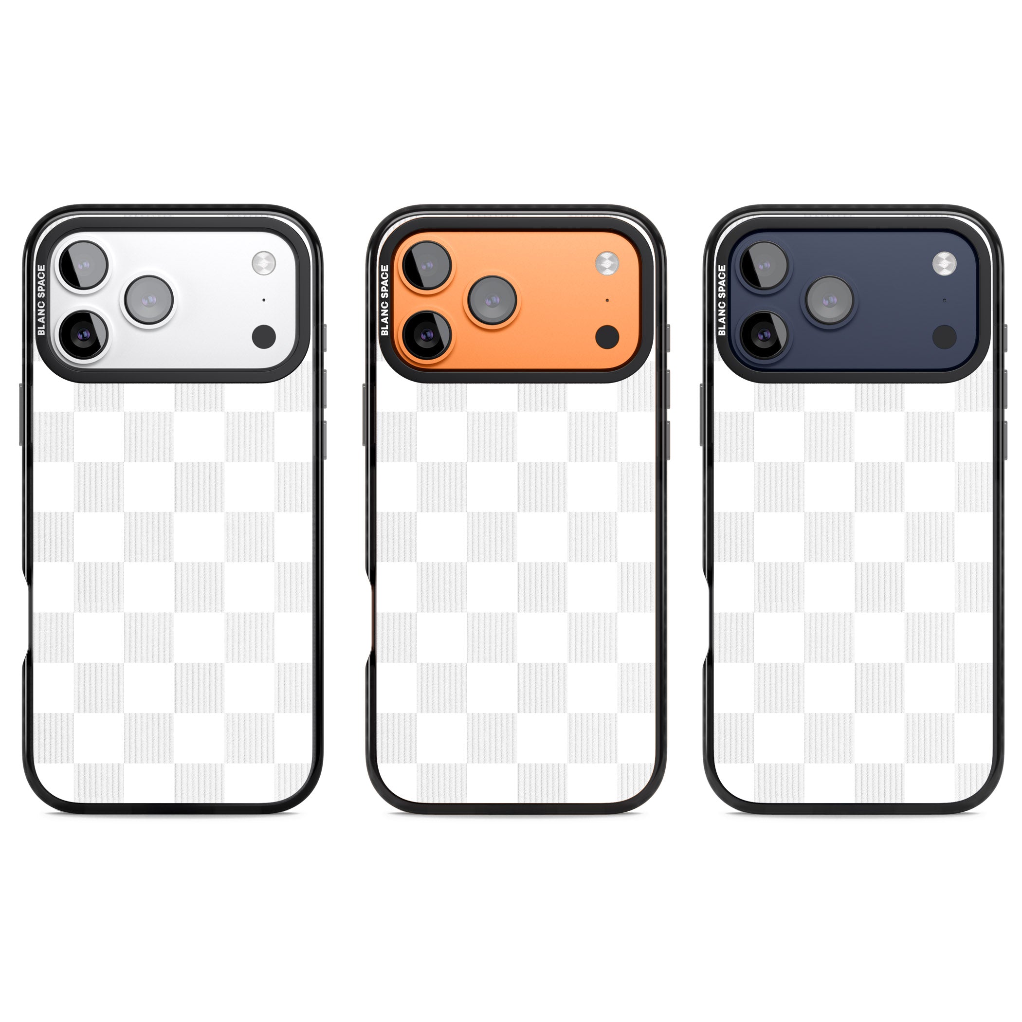 White Checkered iPhone 17 Pro Impact Black Phone Case APT Impact Protection