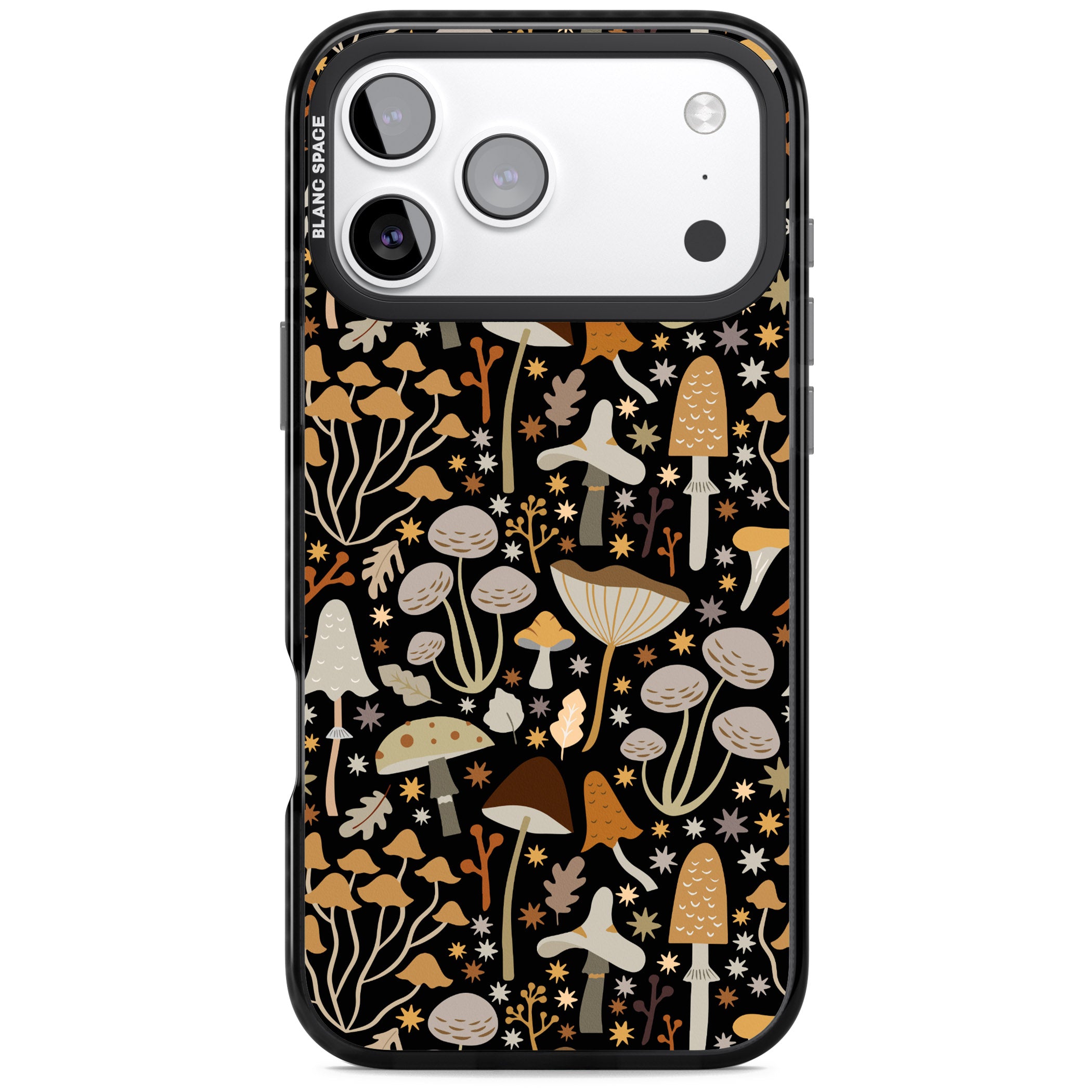 Mushroom Dream Pattern iPhone 17 Pro Impact Black Phone Case