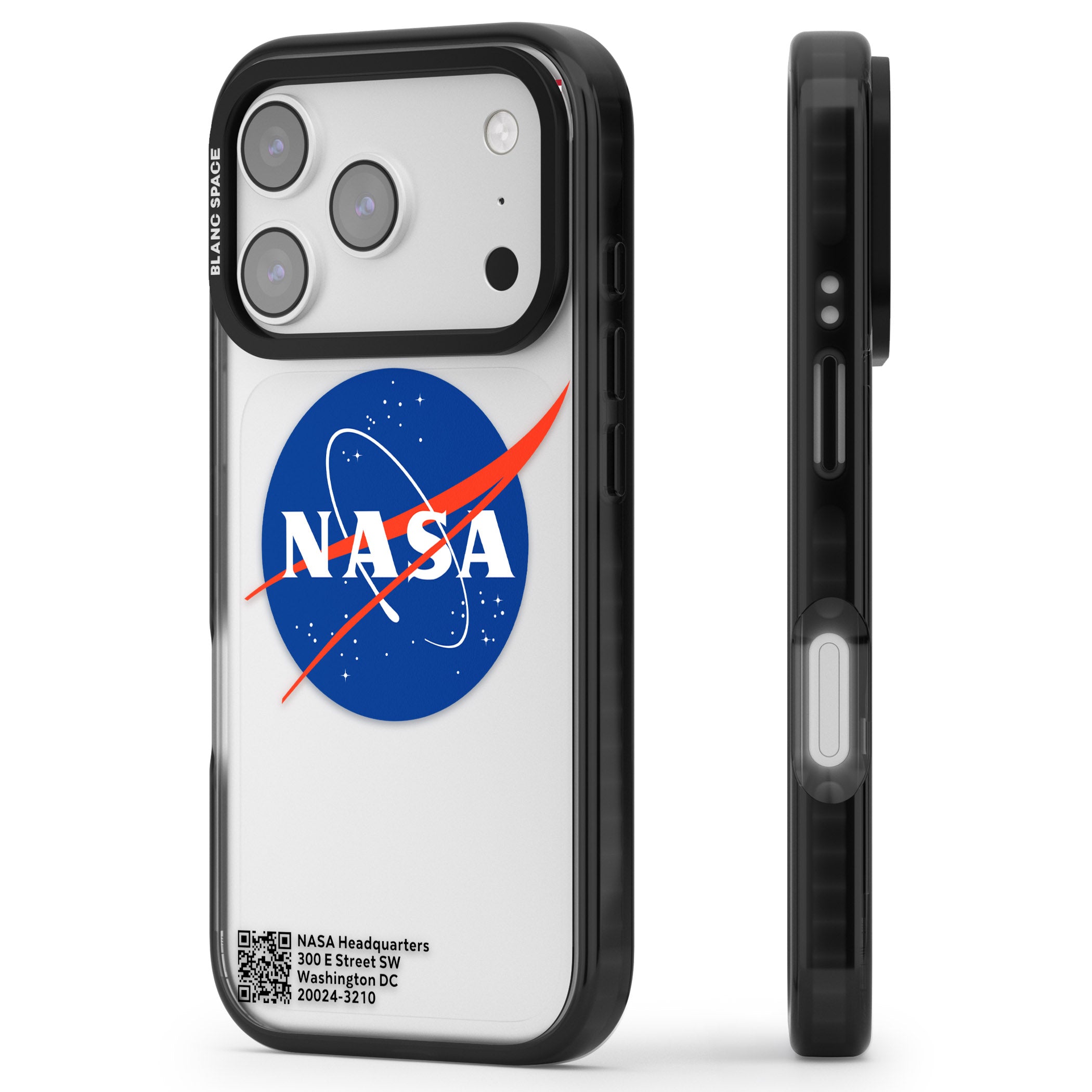Nasa Meatball iPhone 17 Pro Max Impact Black Phone Case Side Profile