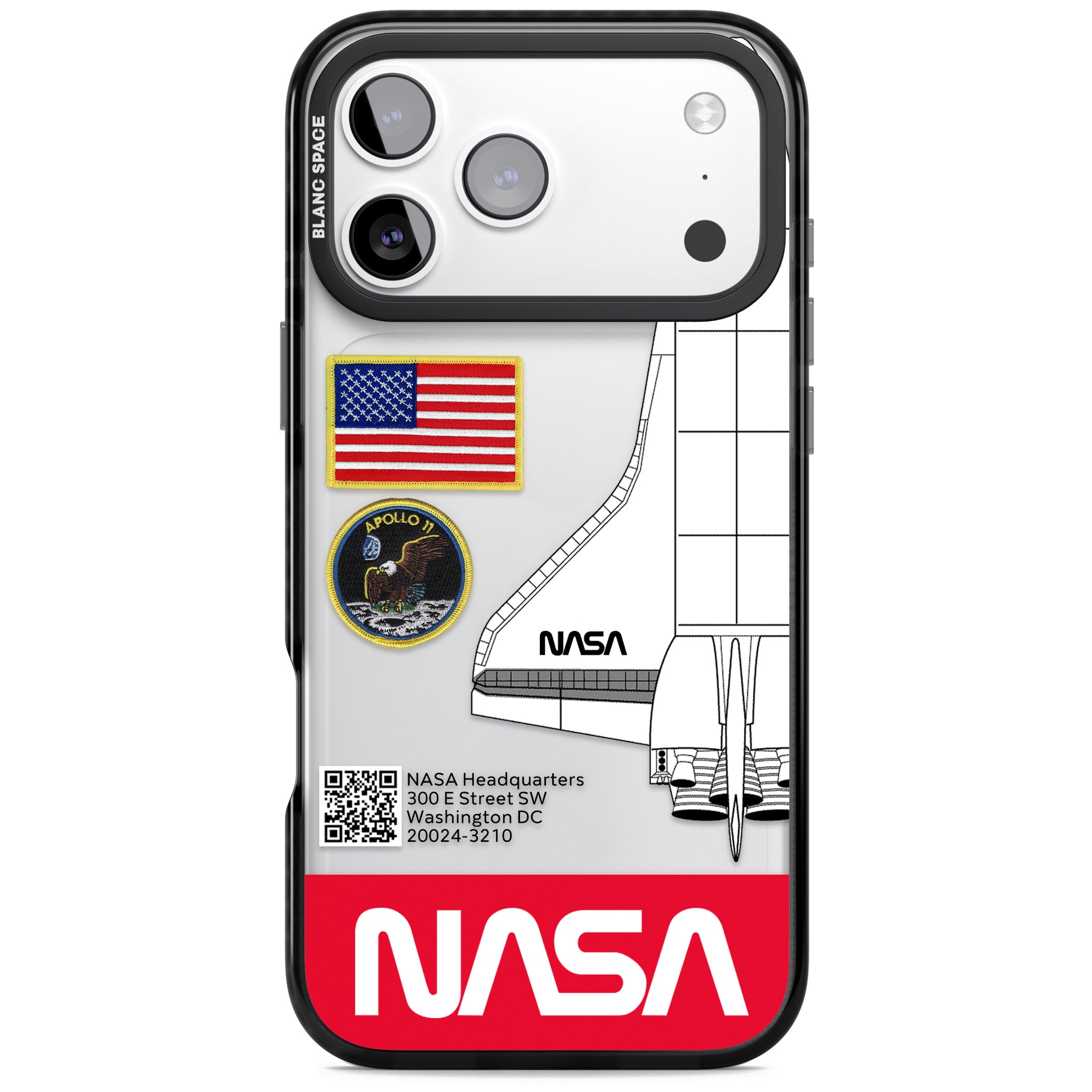 Nasa Apollo 11 iPhone 17 Pro Max Impact Black Phone Case