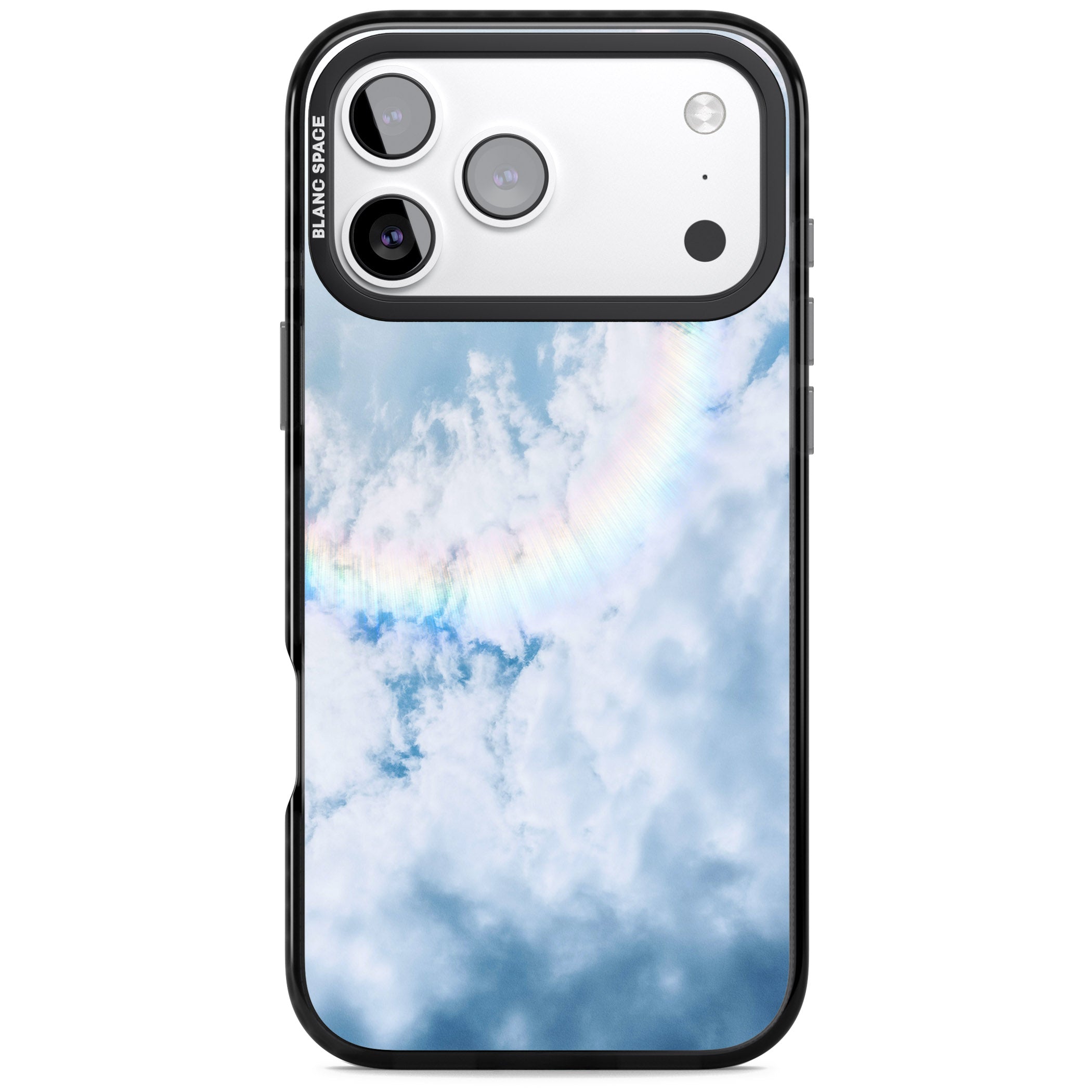 Pastel Rainbow Sky iPhone 17 Pro Max Impact Black Phone Case