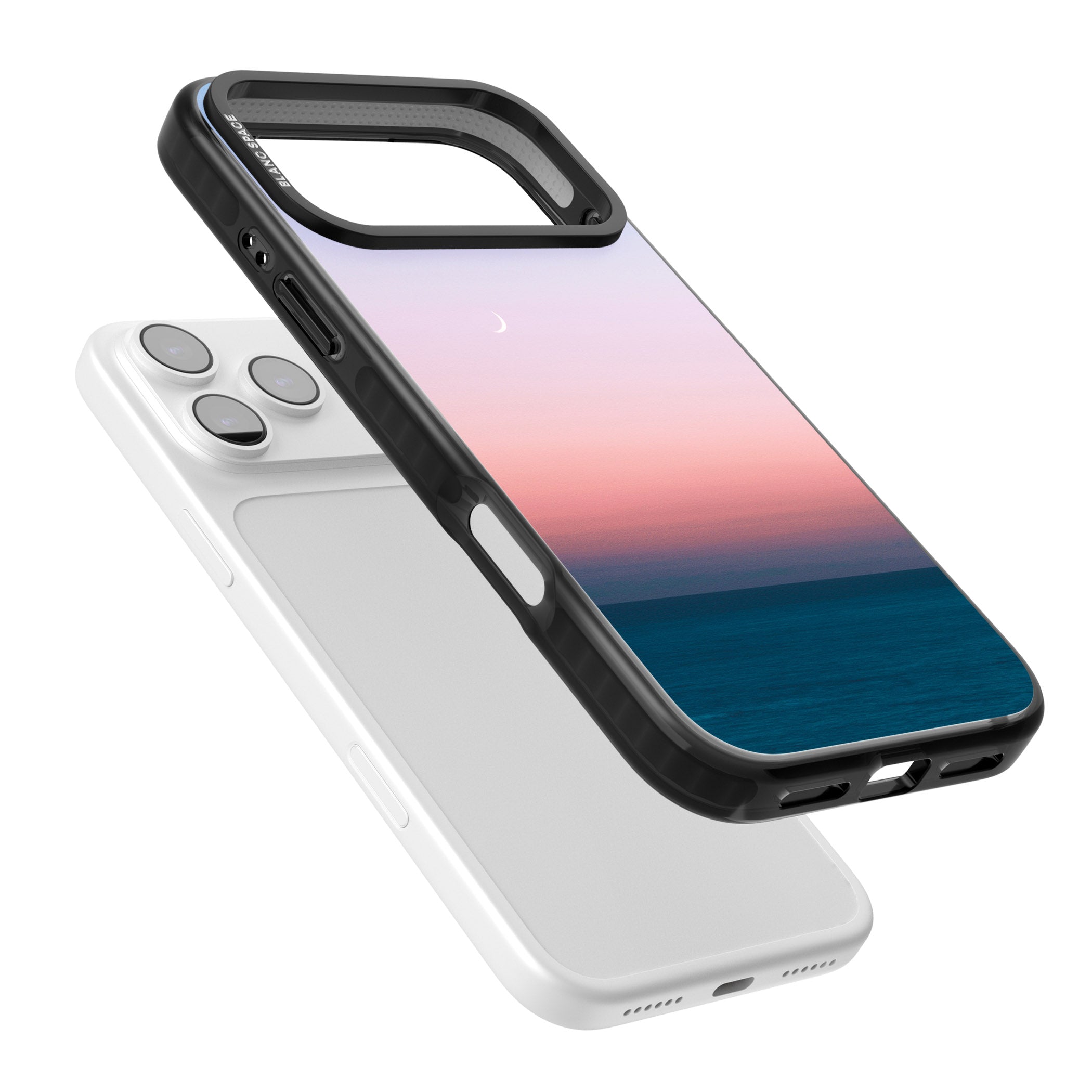 Pastel Ocean Sunset iPhone 17 Pro Impact Black Phone Case Colours