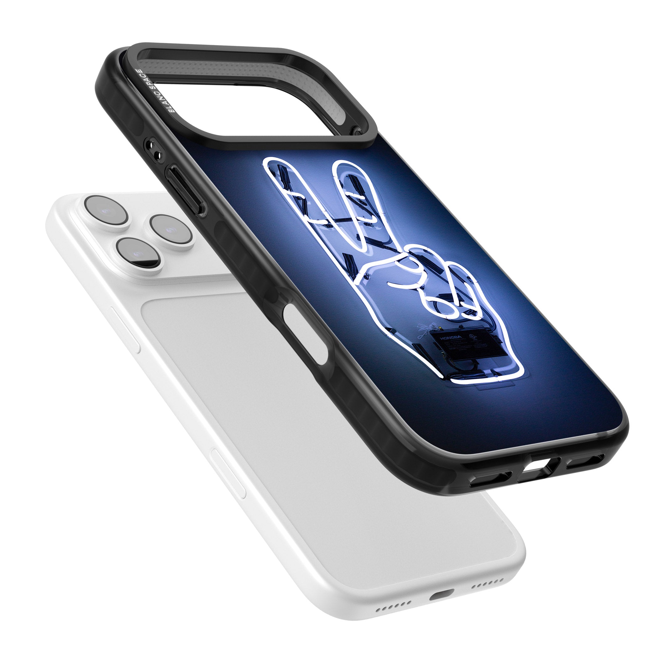Neon Peace Sign iPhone 17 Pro Impact Black Phone Case Colours