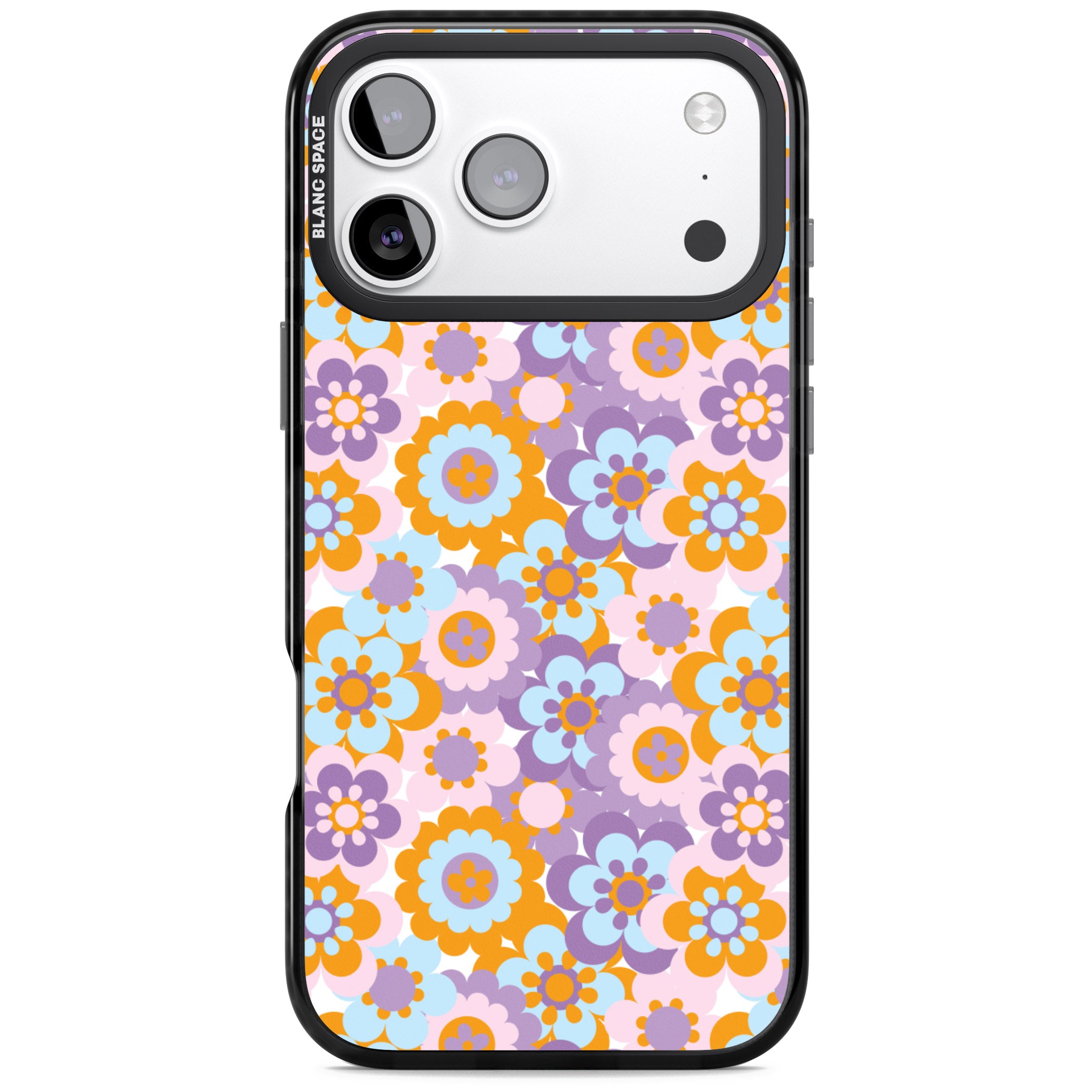 Flower Power Pattern iPhone 17 Pro Impact Black Phone Case