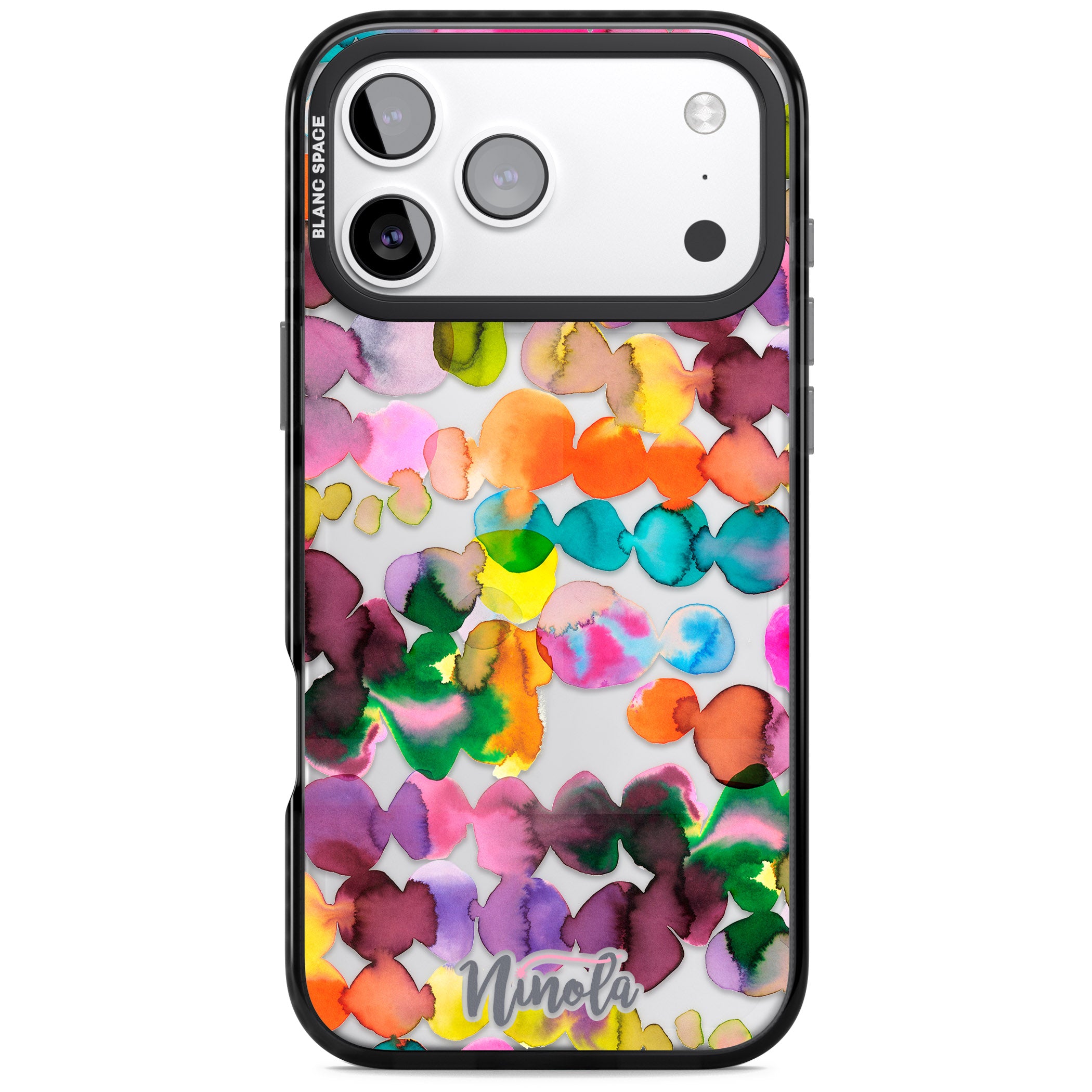 Ink Splash Hues iPhone 17 Pro Impact Black Phone Case
