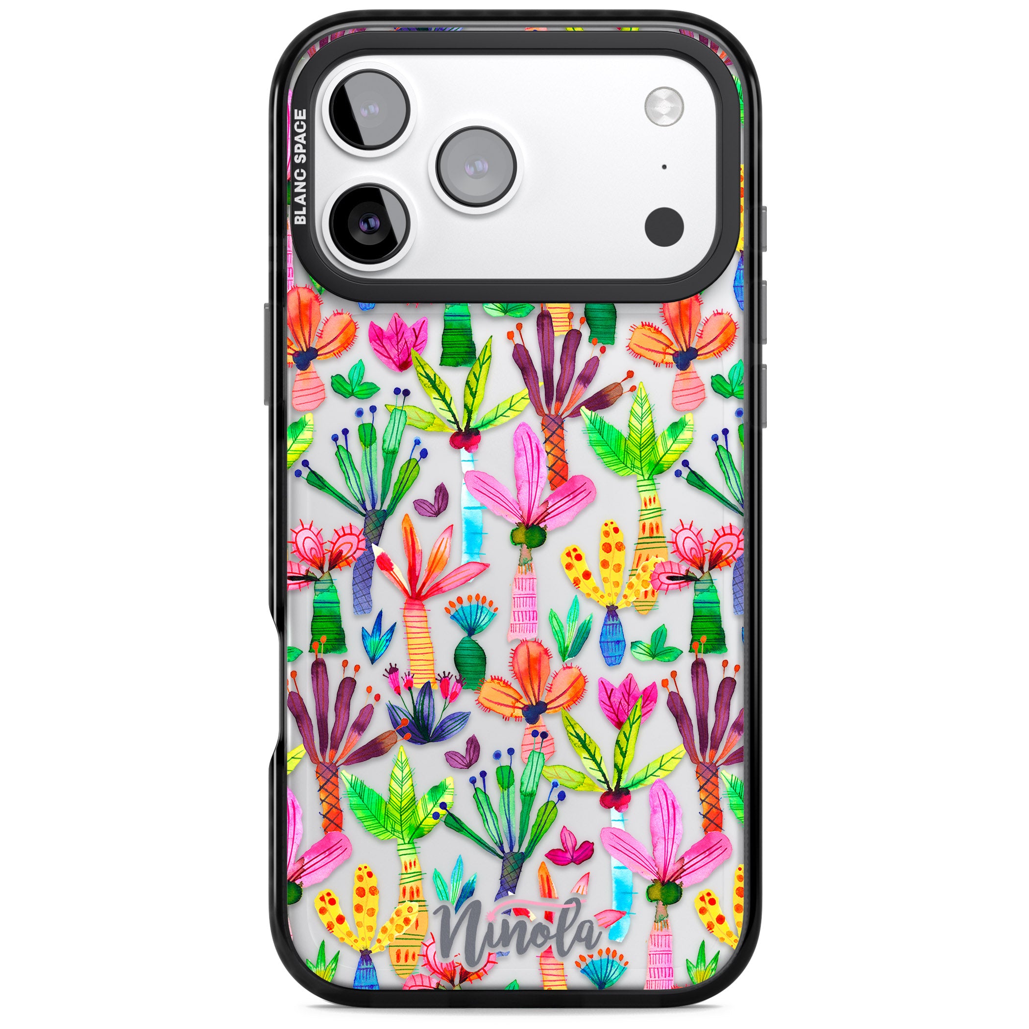 Tropical Botanical iPhone 17 Pro Impact Black Phone Case