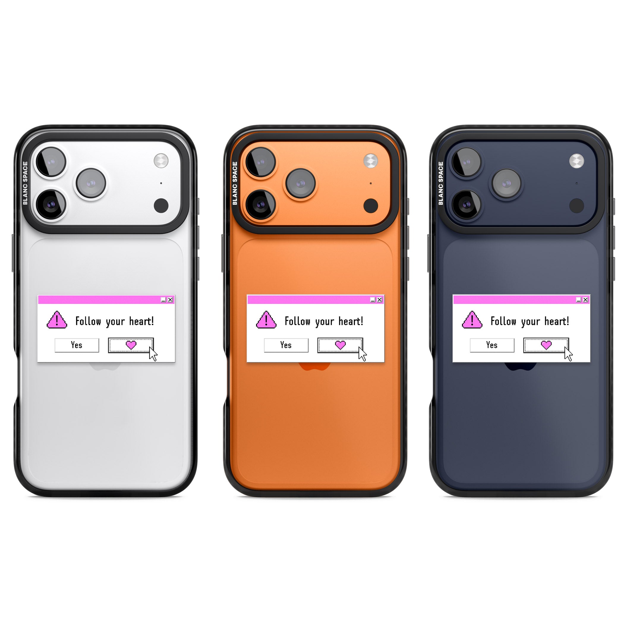 Follow Your Heart.Exe iPhone 17 Pro Impact Black Phone Case APT Impact Protection